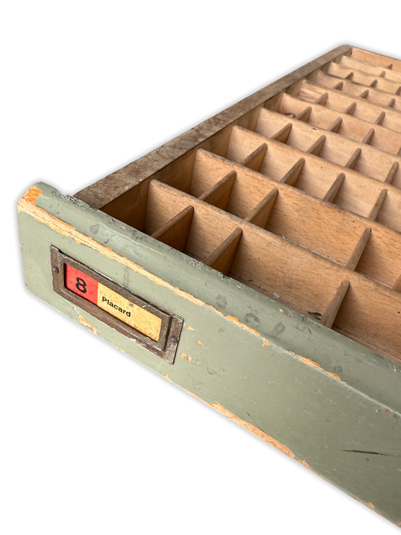 Großer Vintage Setzkasten Druckereischublade Placard