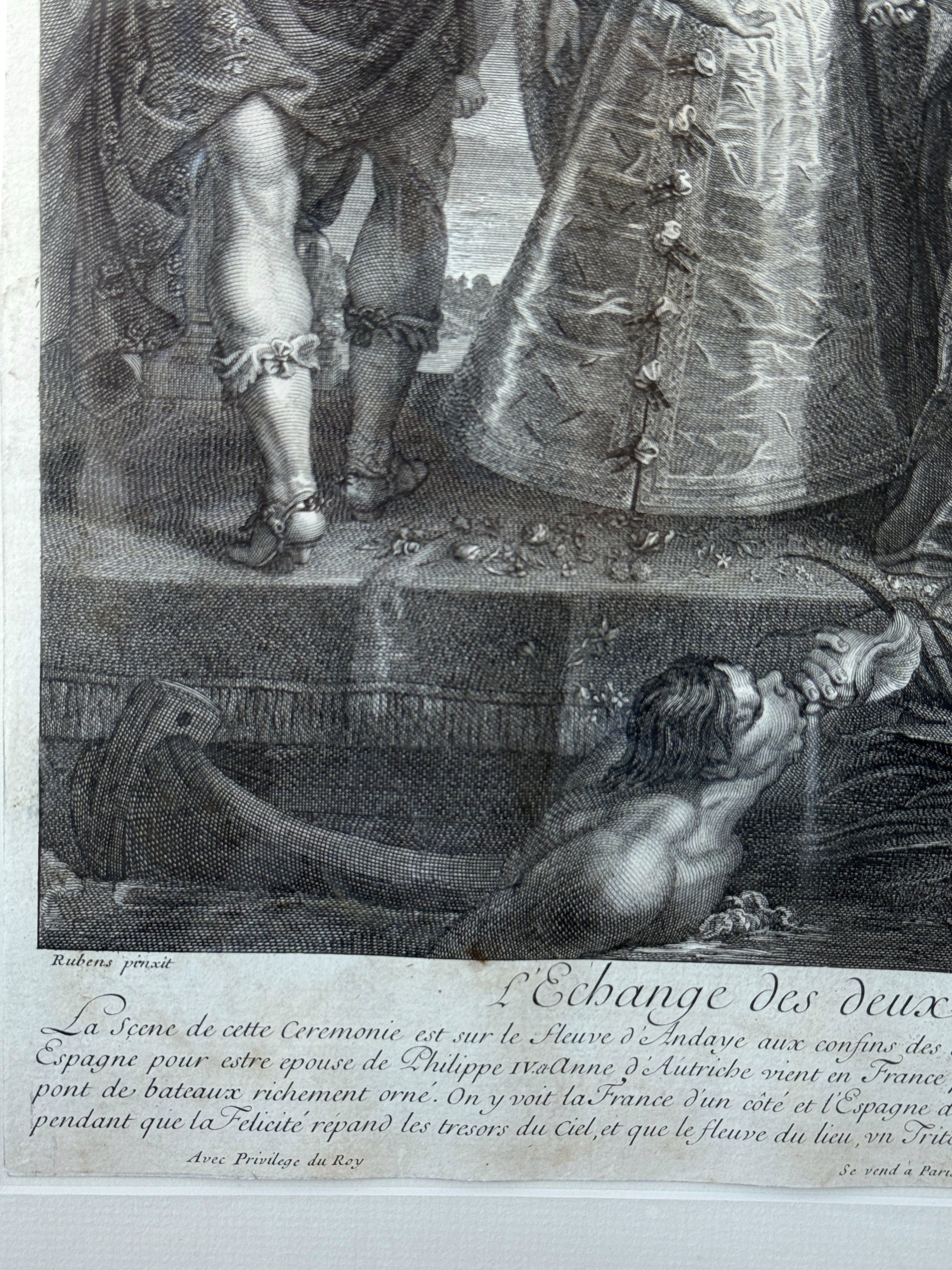Gerahmter Kupferstich Gaspard Duchange Paris 18. Jh.