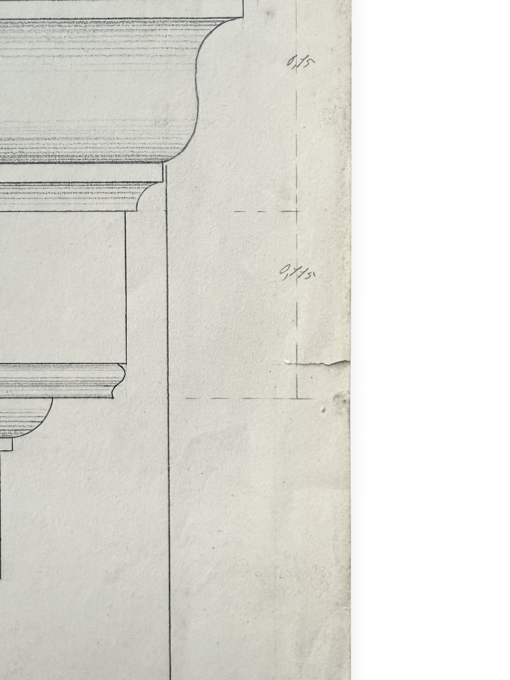 Architektur Zeichnung - Deckenverzierung Aufbau Entwurf 1890