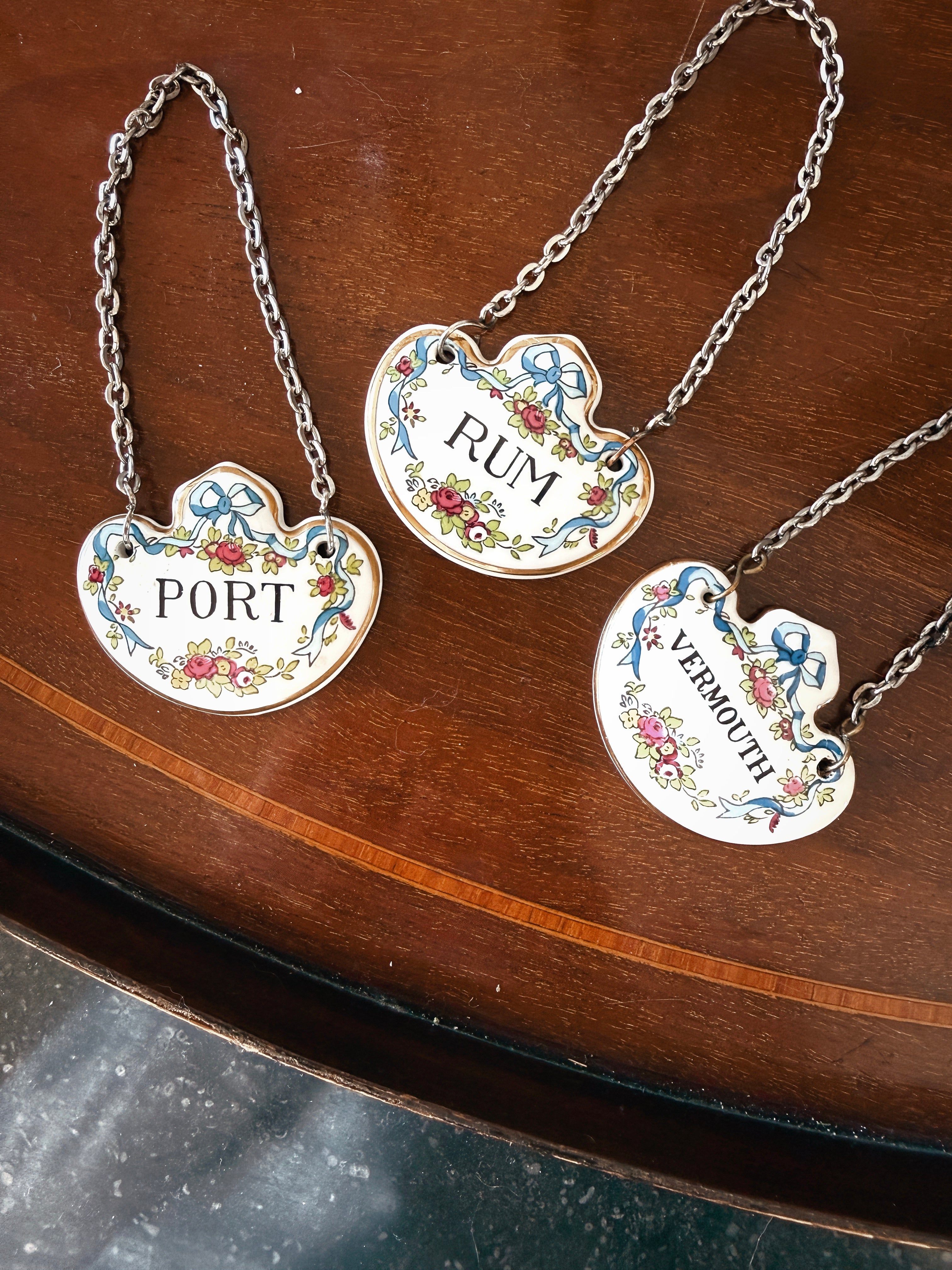 Vintage Karaffenanhänger Set England