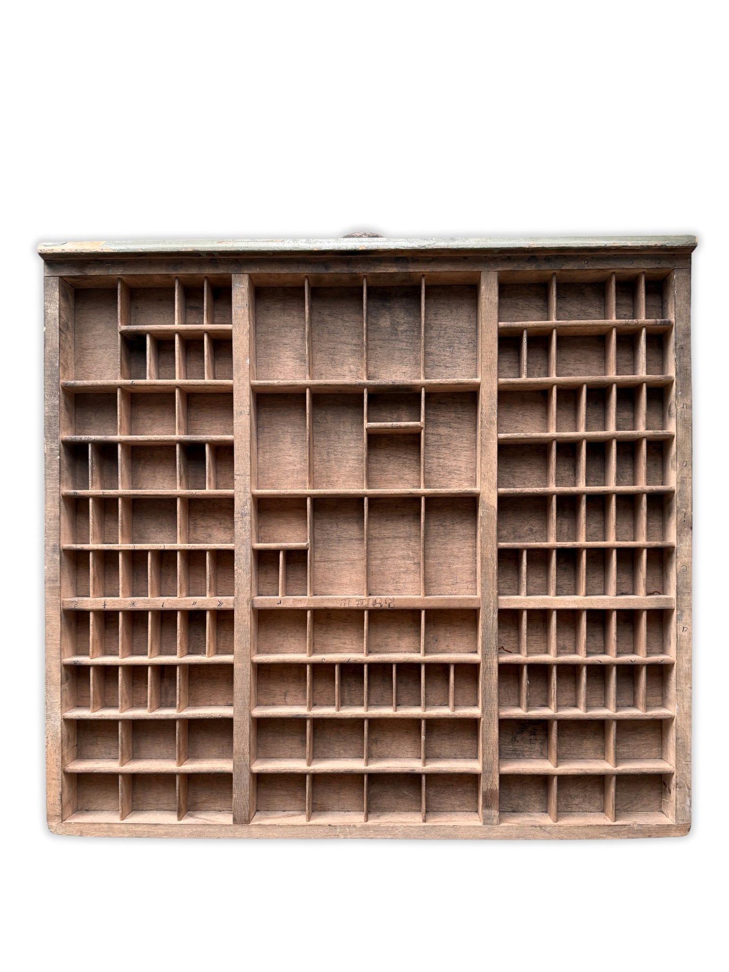 Große Druckerei Setzkasten Vitrine Vintage Wanddeko