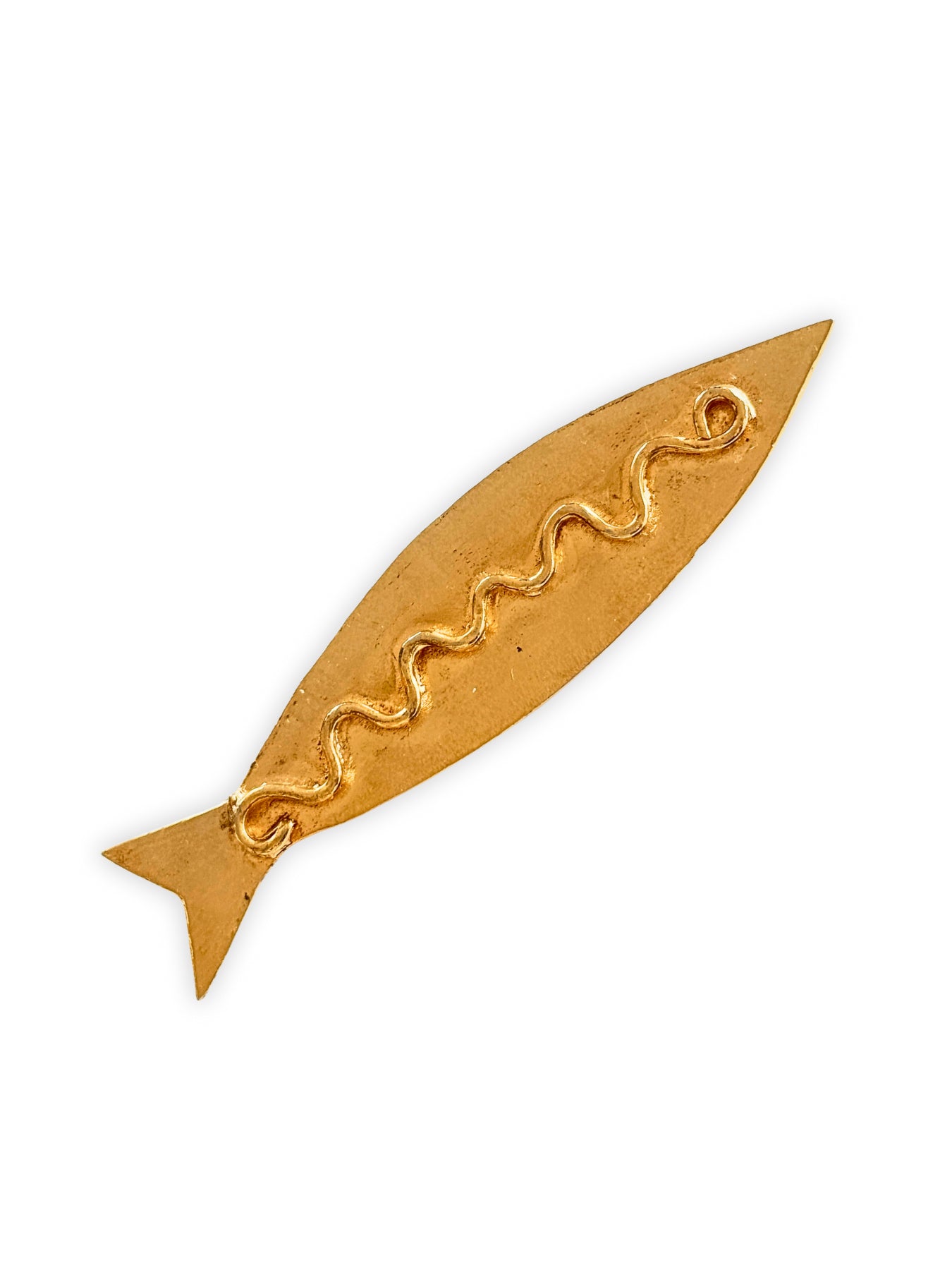 Signed Philippe Ferrandis fish motif brooch 1980s
