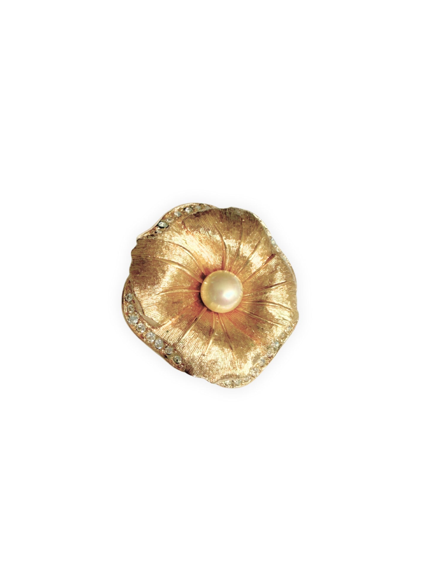 Vintage CHRISTIAN DIOR gold brooch blossom, 1980s