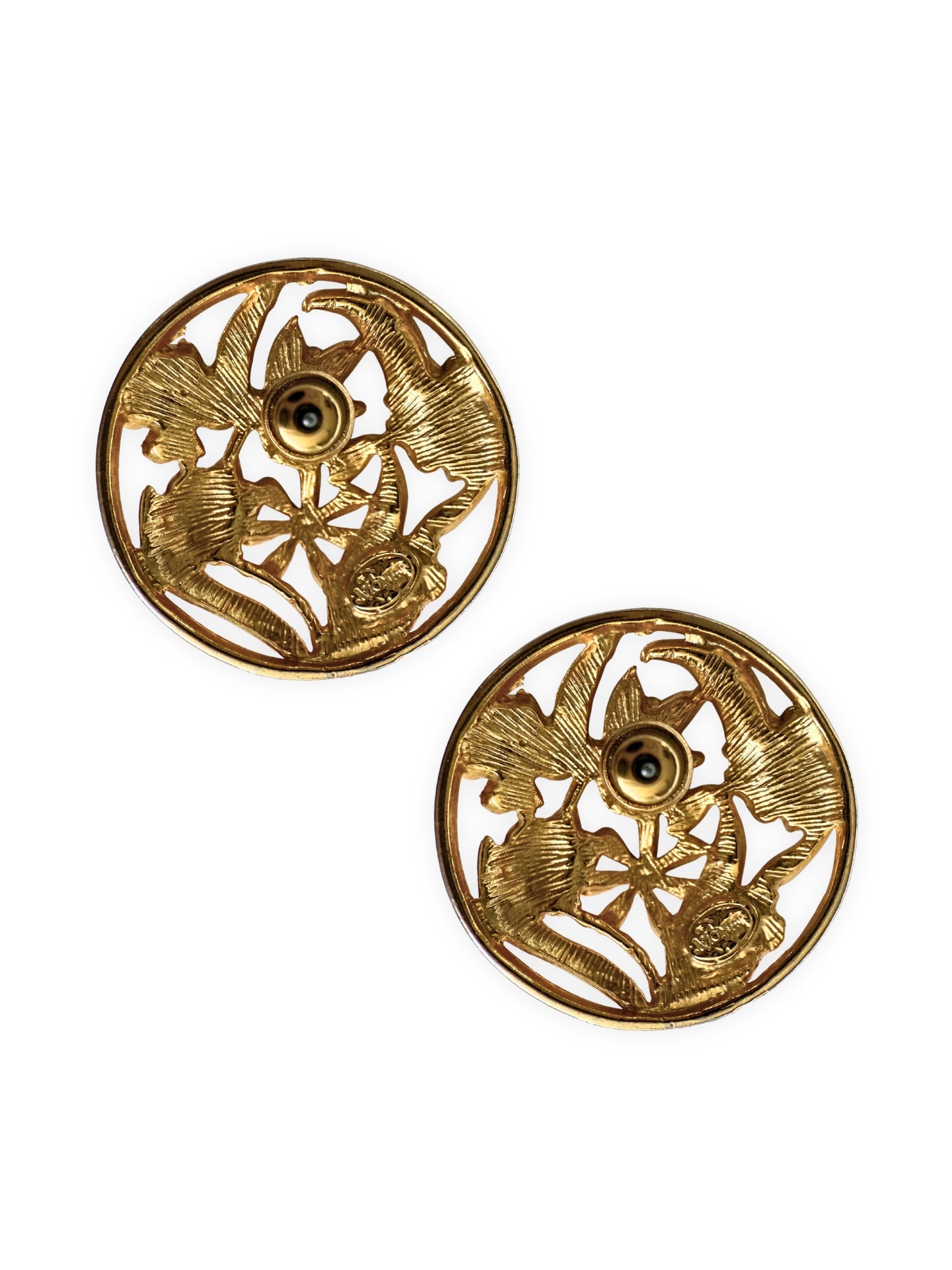 Goldene Blüten Ohrstecker von MONET Vintage Schmuck