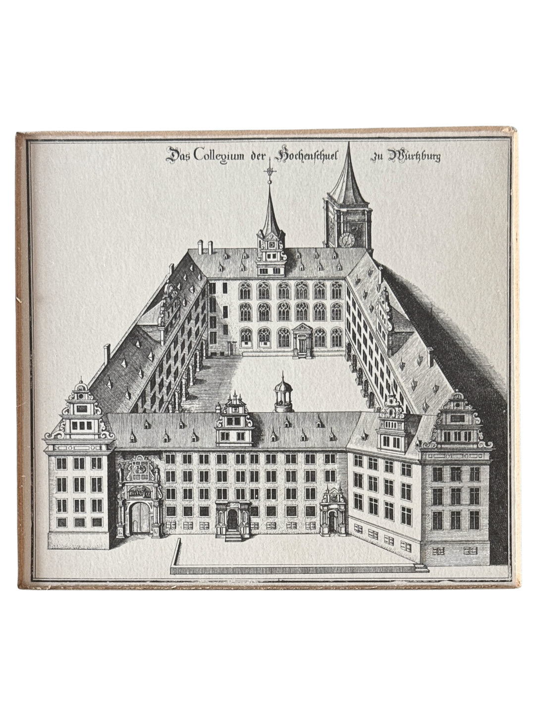 2 Antike Kupferstiche Würzburg Residenz und Universität um 1790