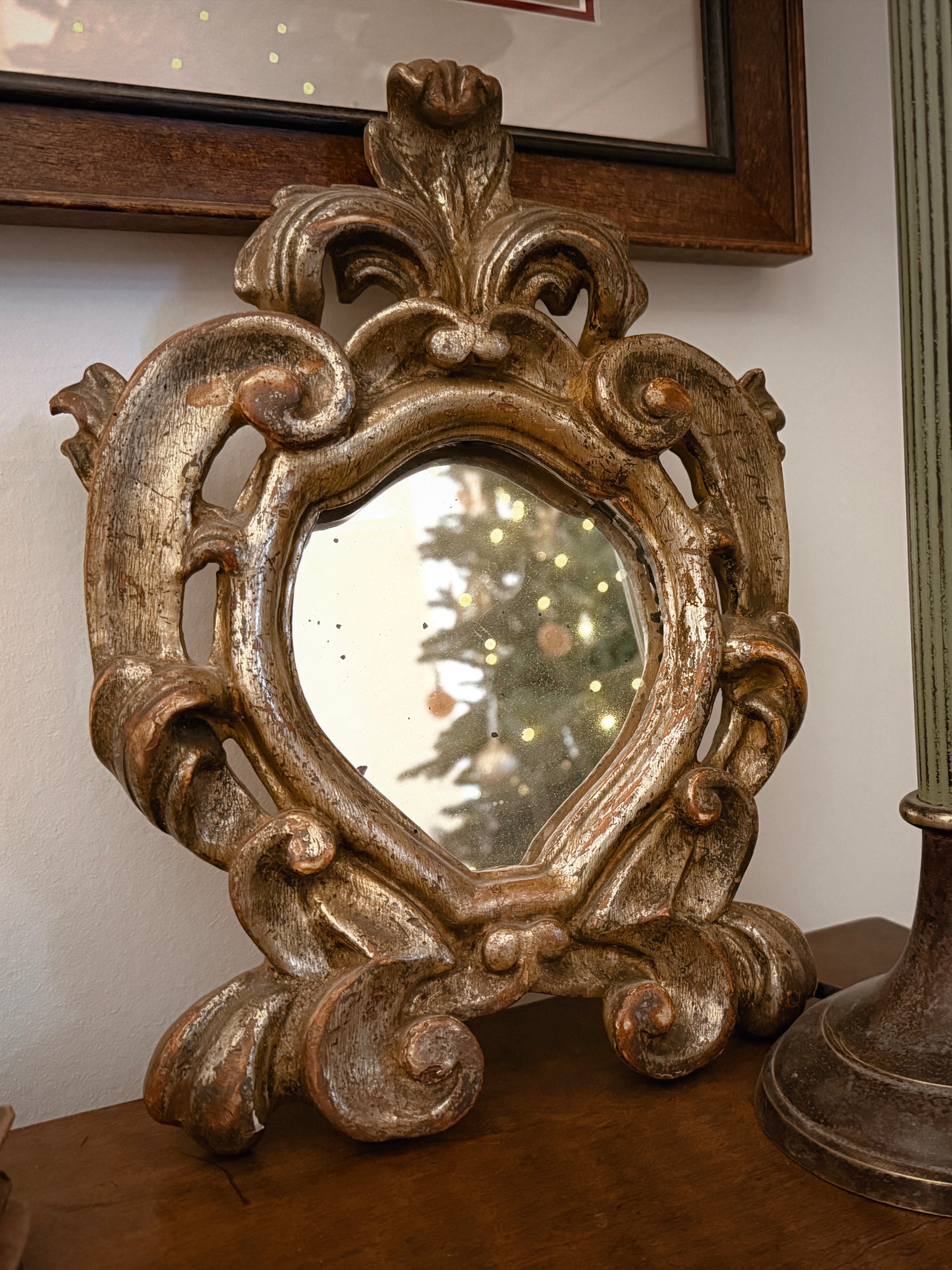 Vintage Spiegel mit Blattgoldbeschichtung im Historismus Stil Louis XVI