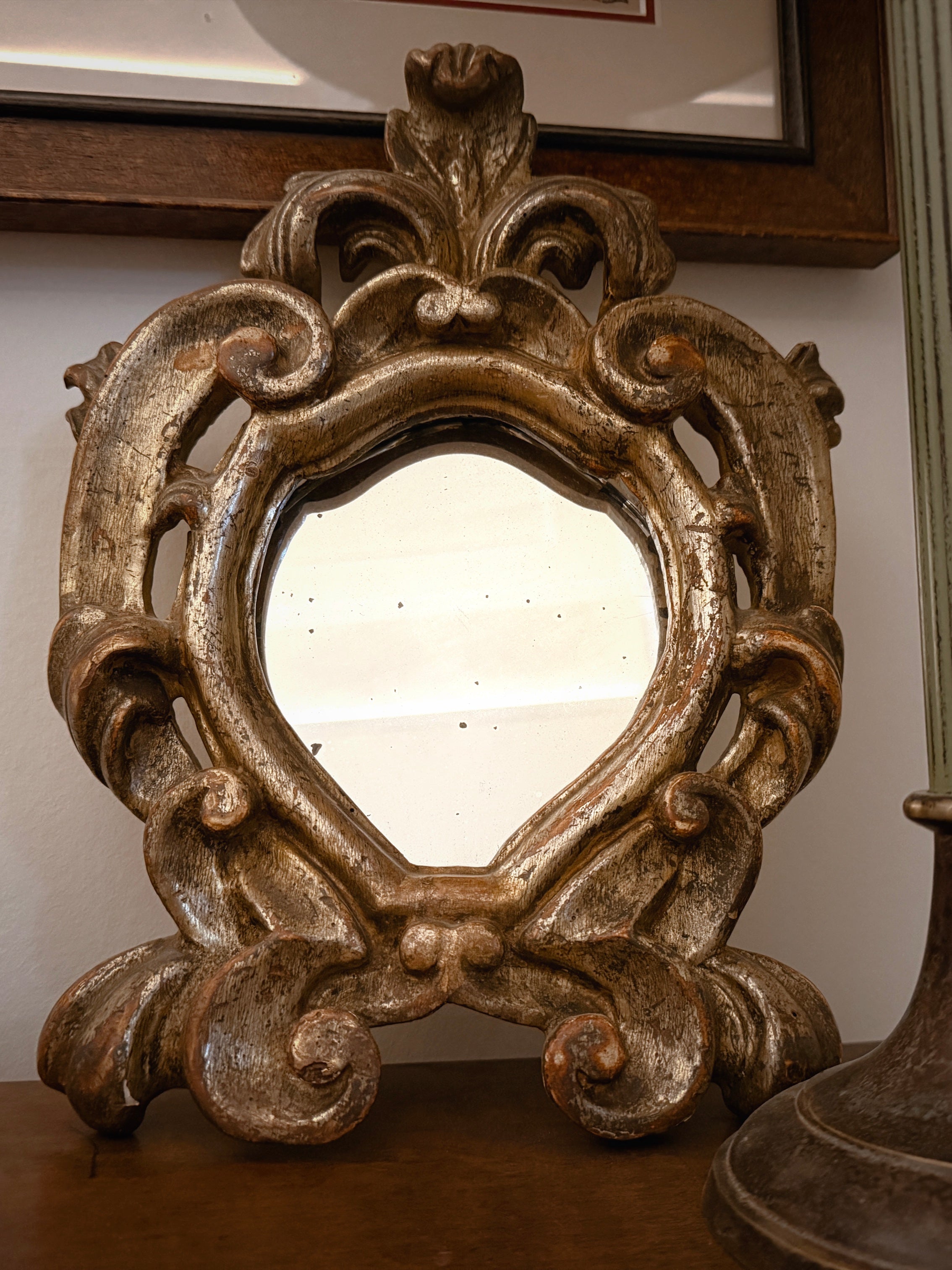 Vintage Spiegel mit Blattgoldbeschichtung im Historismus Stil Louis XVI