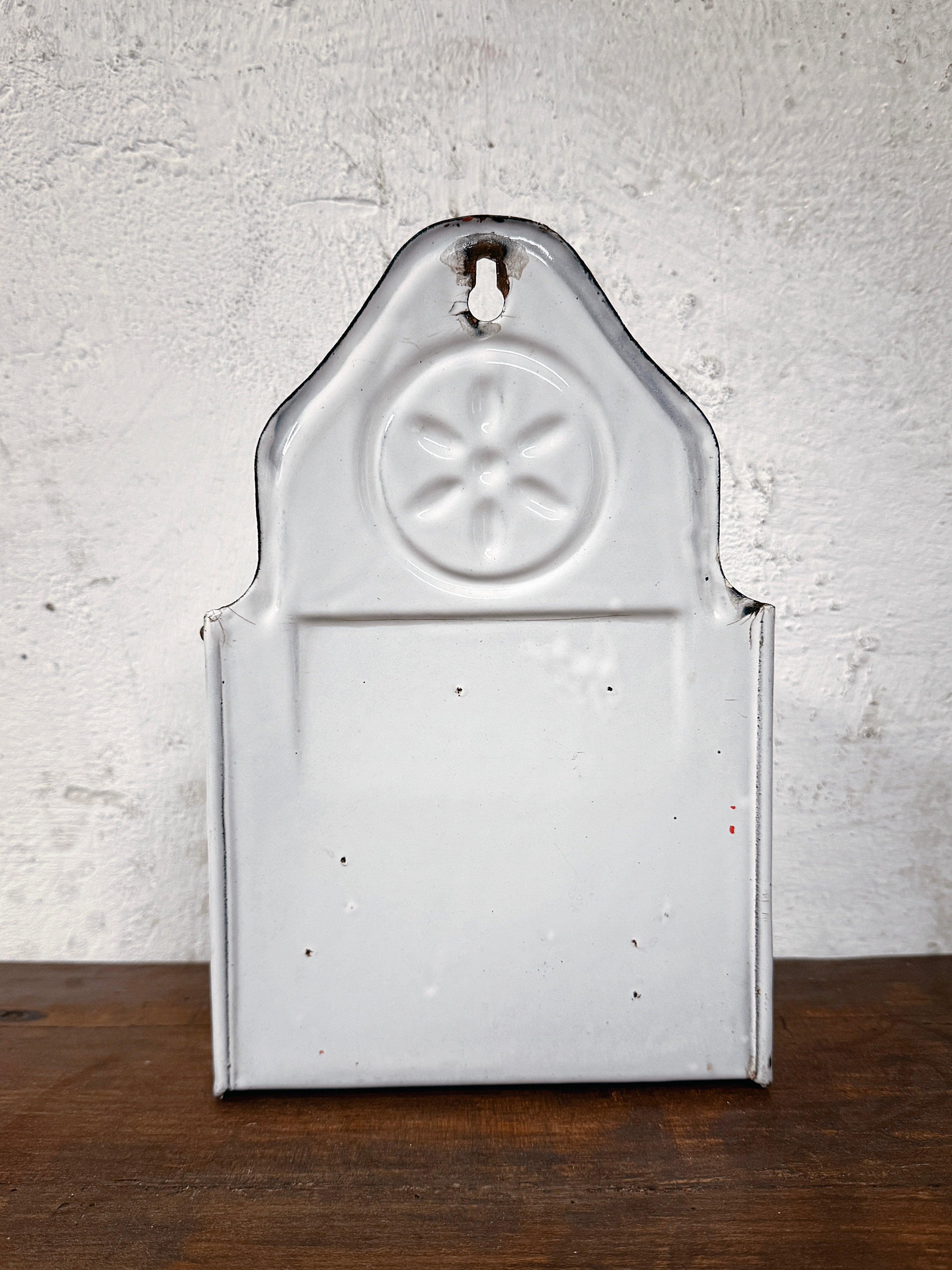 Französische Emaille Salzdose Sel