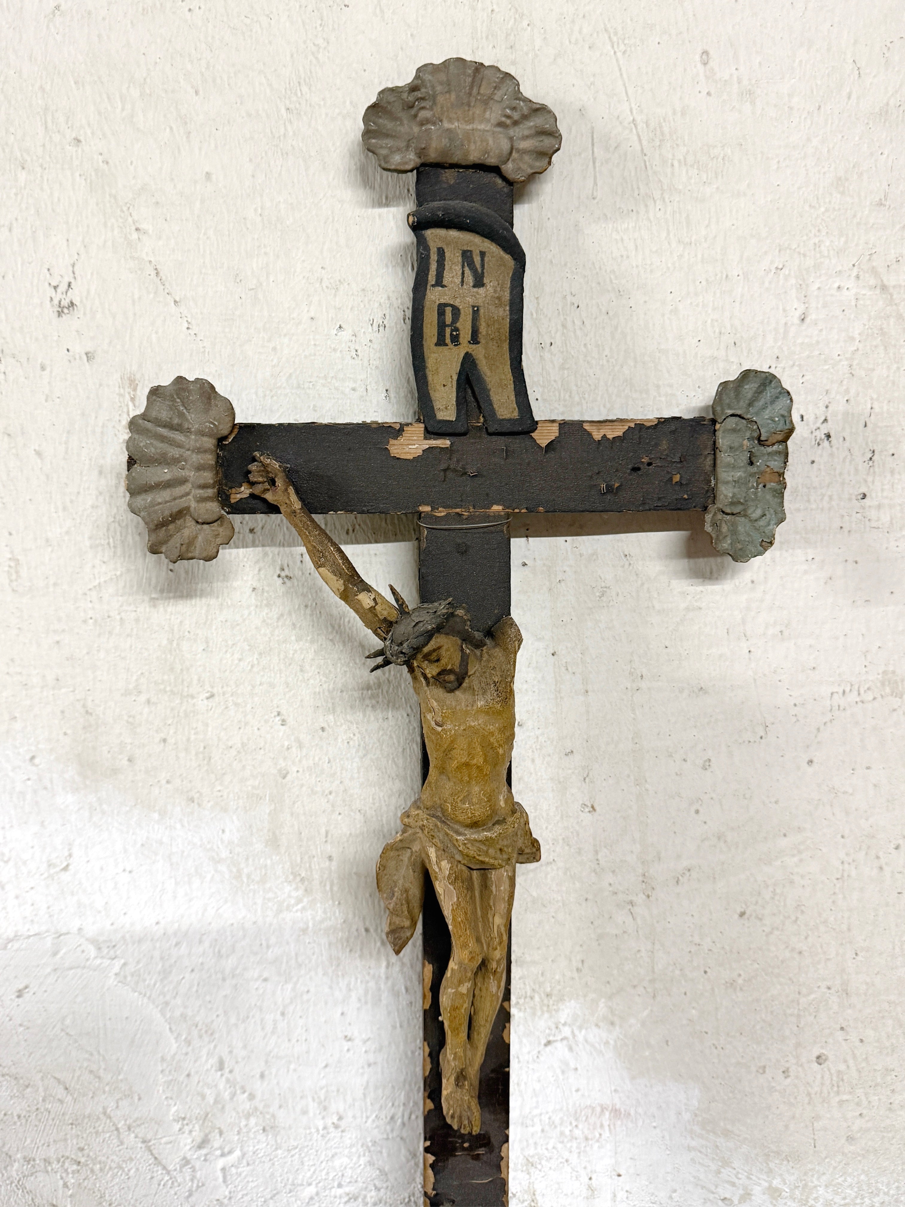 antikes holz kruzifix volkskunst
