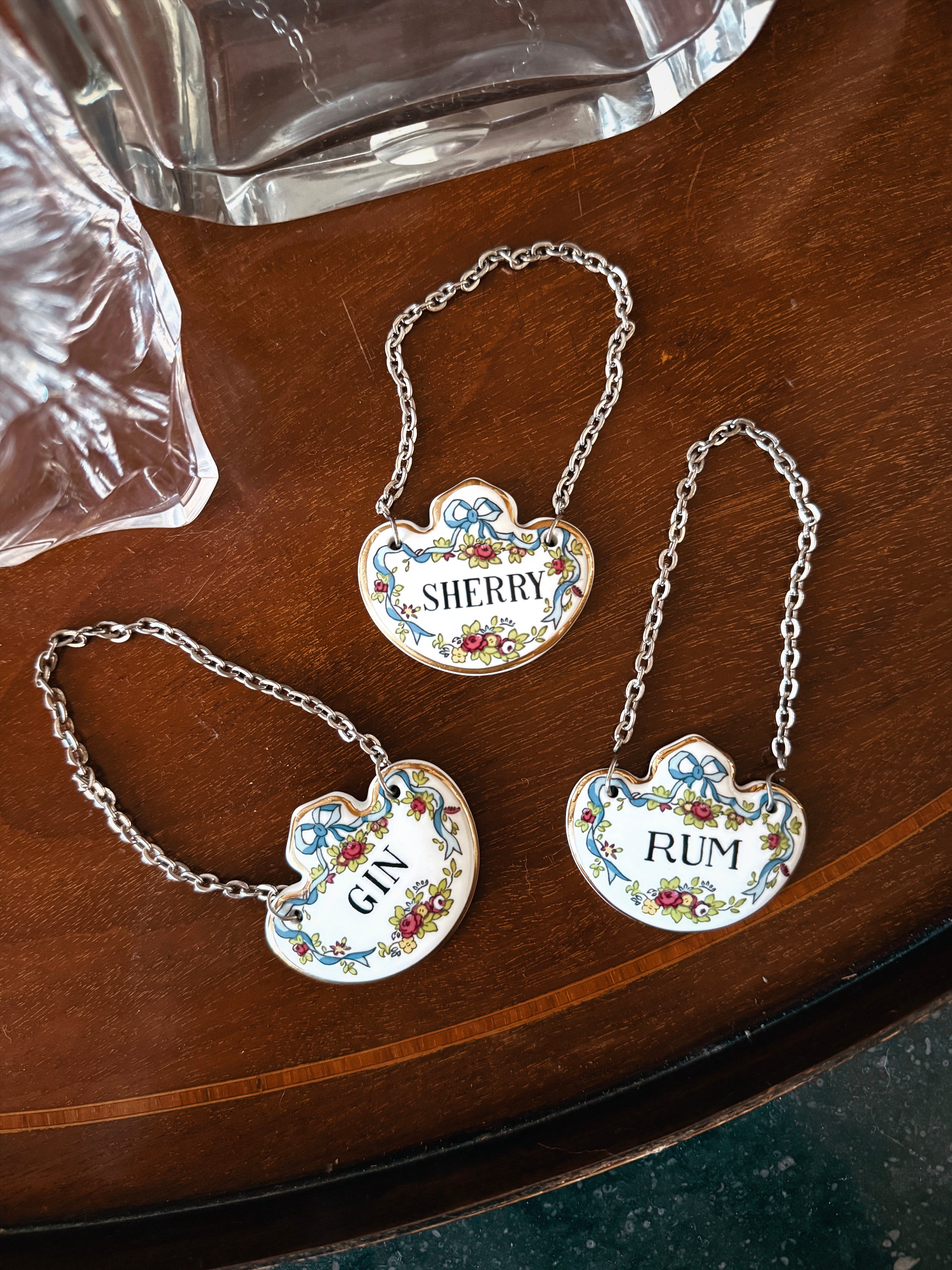 gin rum sherry decanter labels england