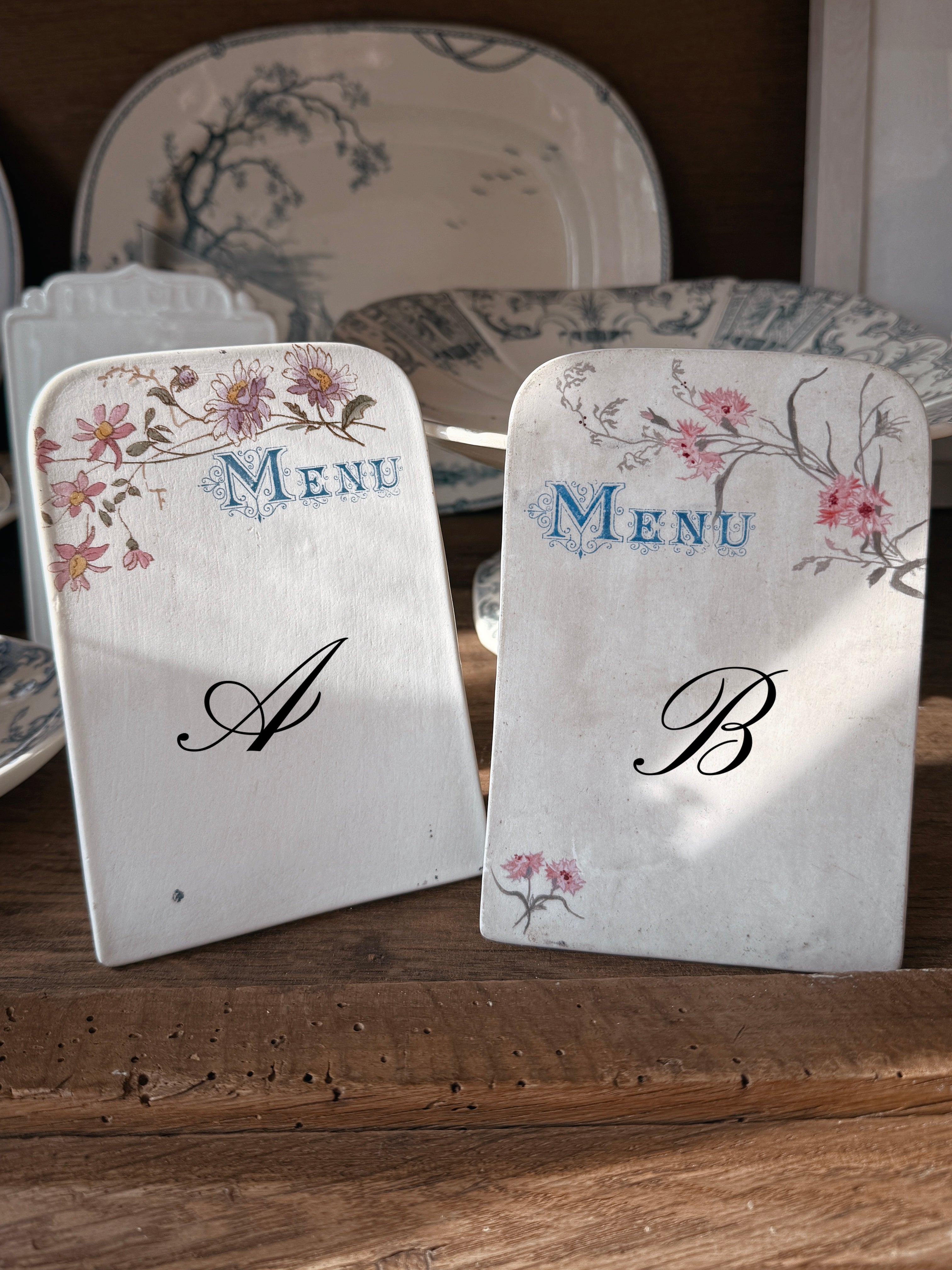 Menu bistro vintage shabby chic
