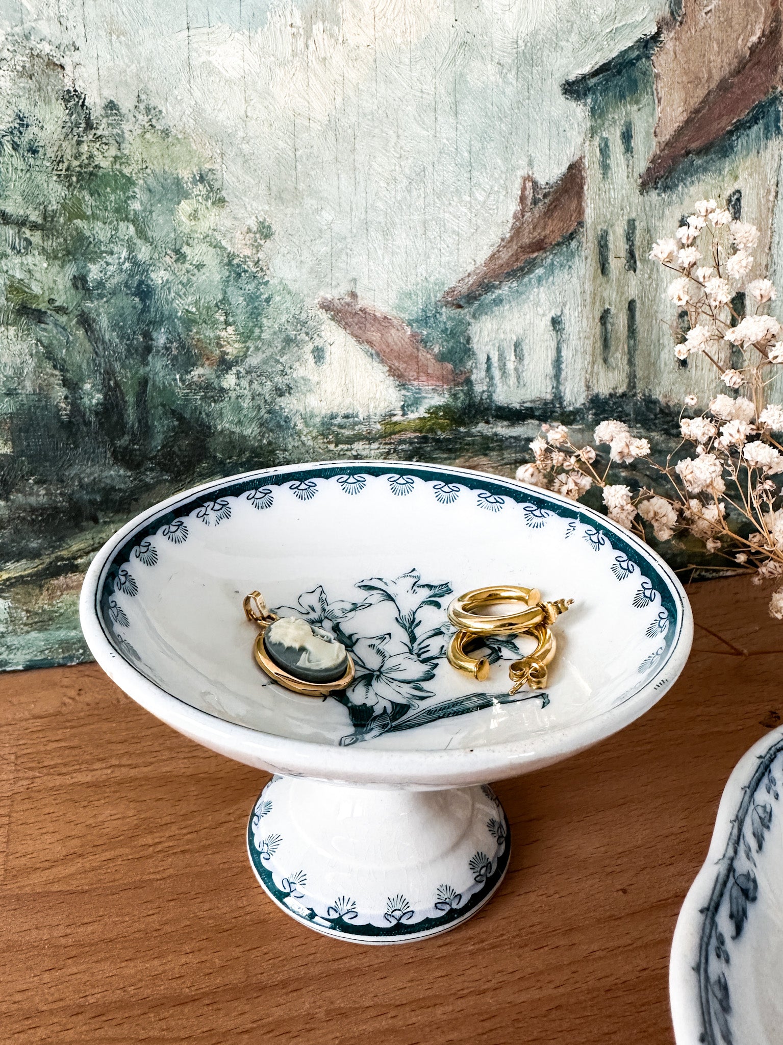 Opaque de Sarreguemines kleine Schale mit Fuß