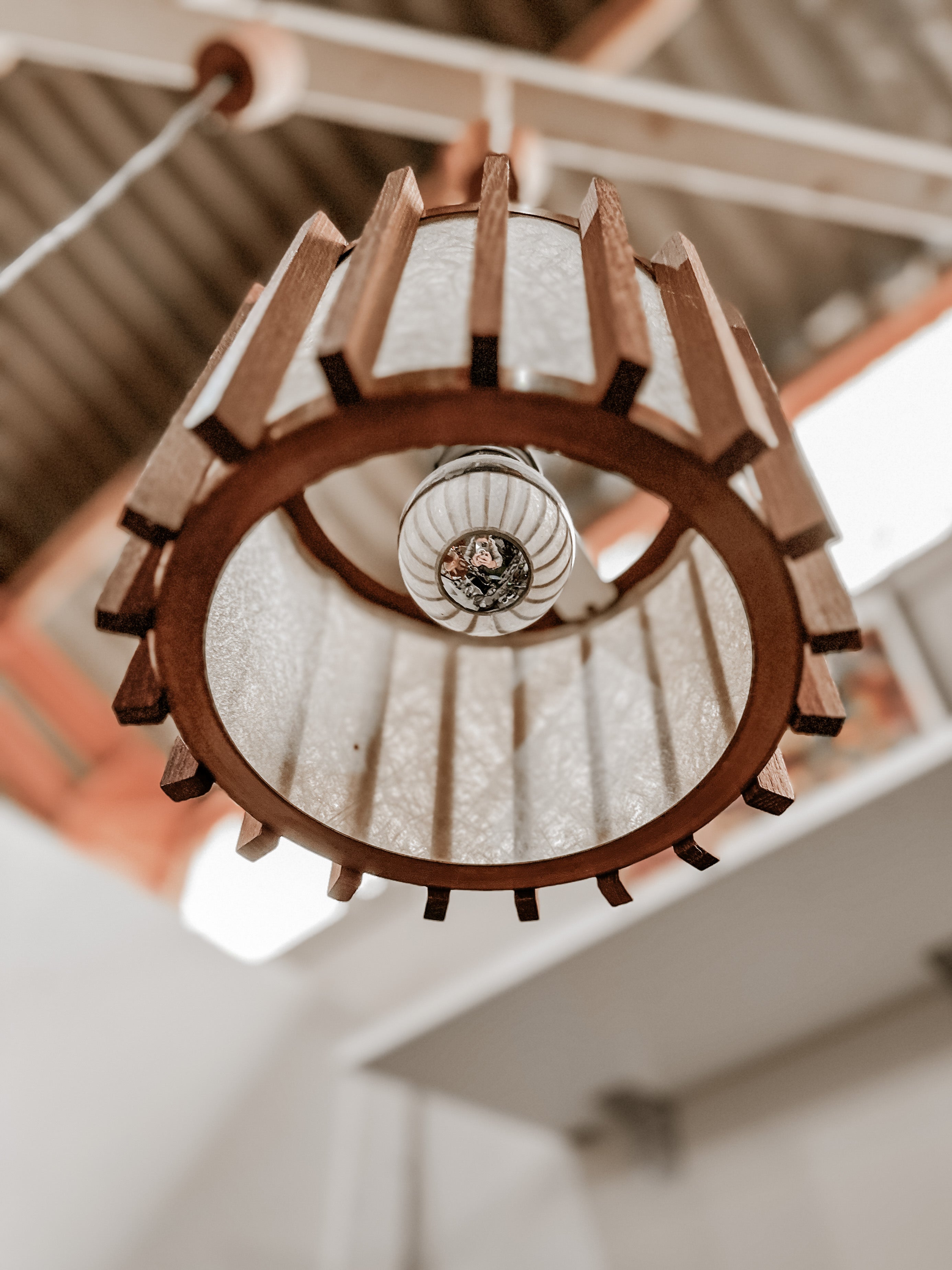 Danish Design Teakholz Lampen Kupfer