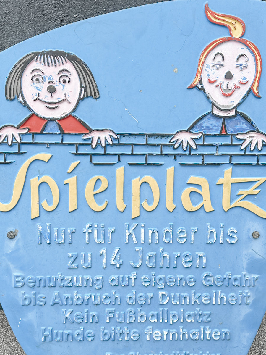 Vintage Spielplatz-Schild MidCentury Max & Moritz
