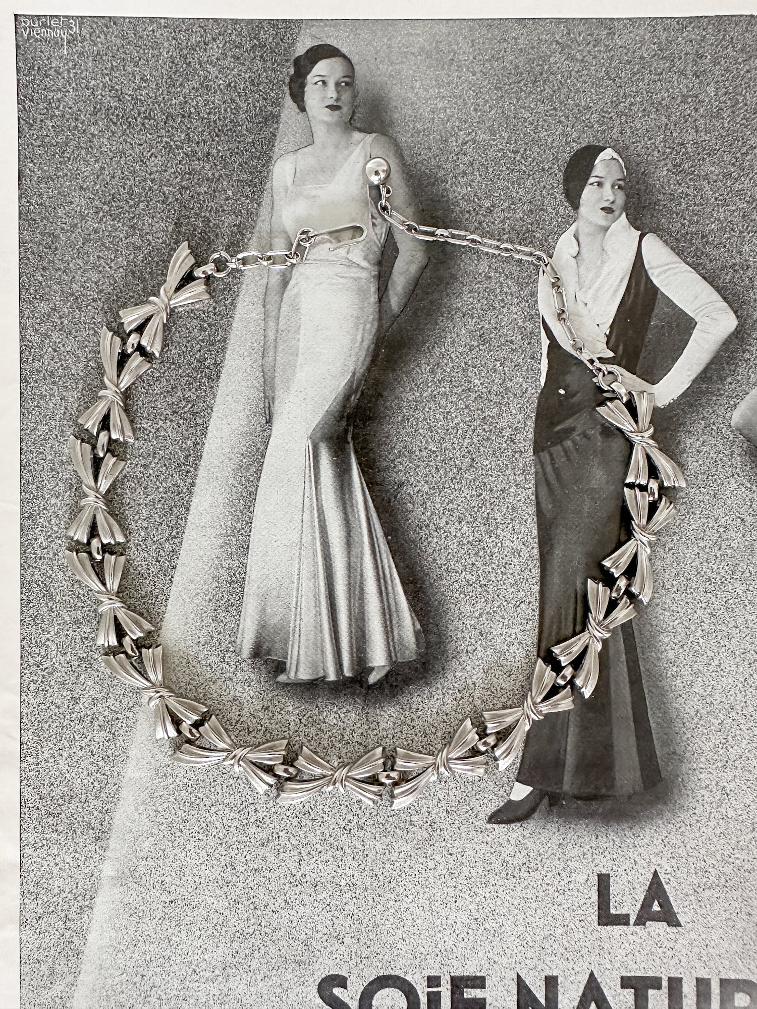 Vintage Kette mit silbernen Schleifen von Trifari USA 1960s