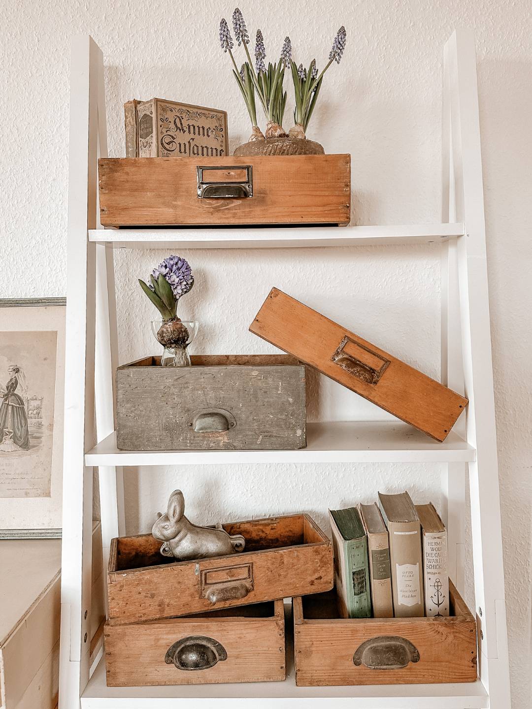 Antike Schubladen / Sortierkästen aus Holz