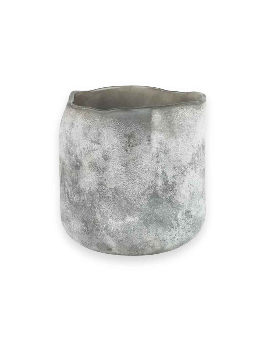 Windlicht aus Glas Grau 10 cm