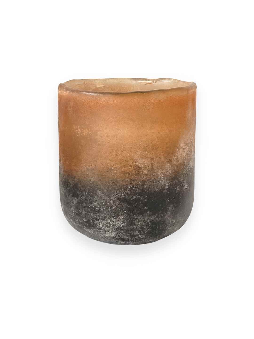 Windlicht aus Glas Orange 10 cm