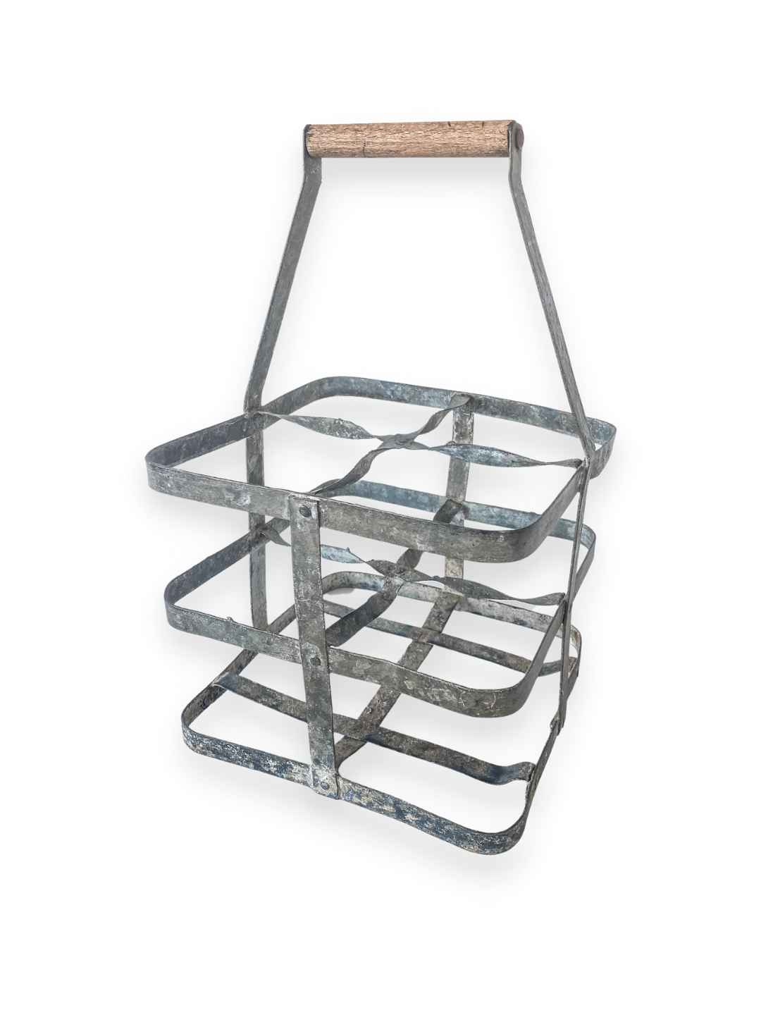 Vintage Flaschenträger aus Metall für 4
