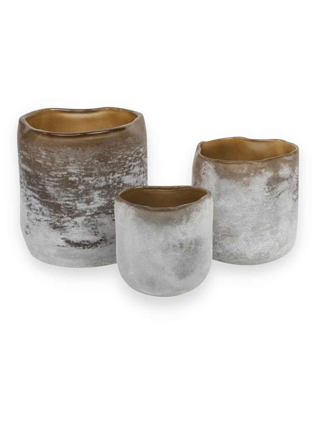 Windlicht aus Glas Sand 10cm