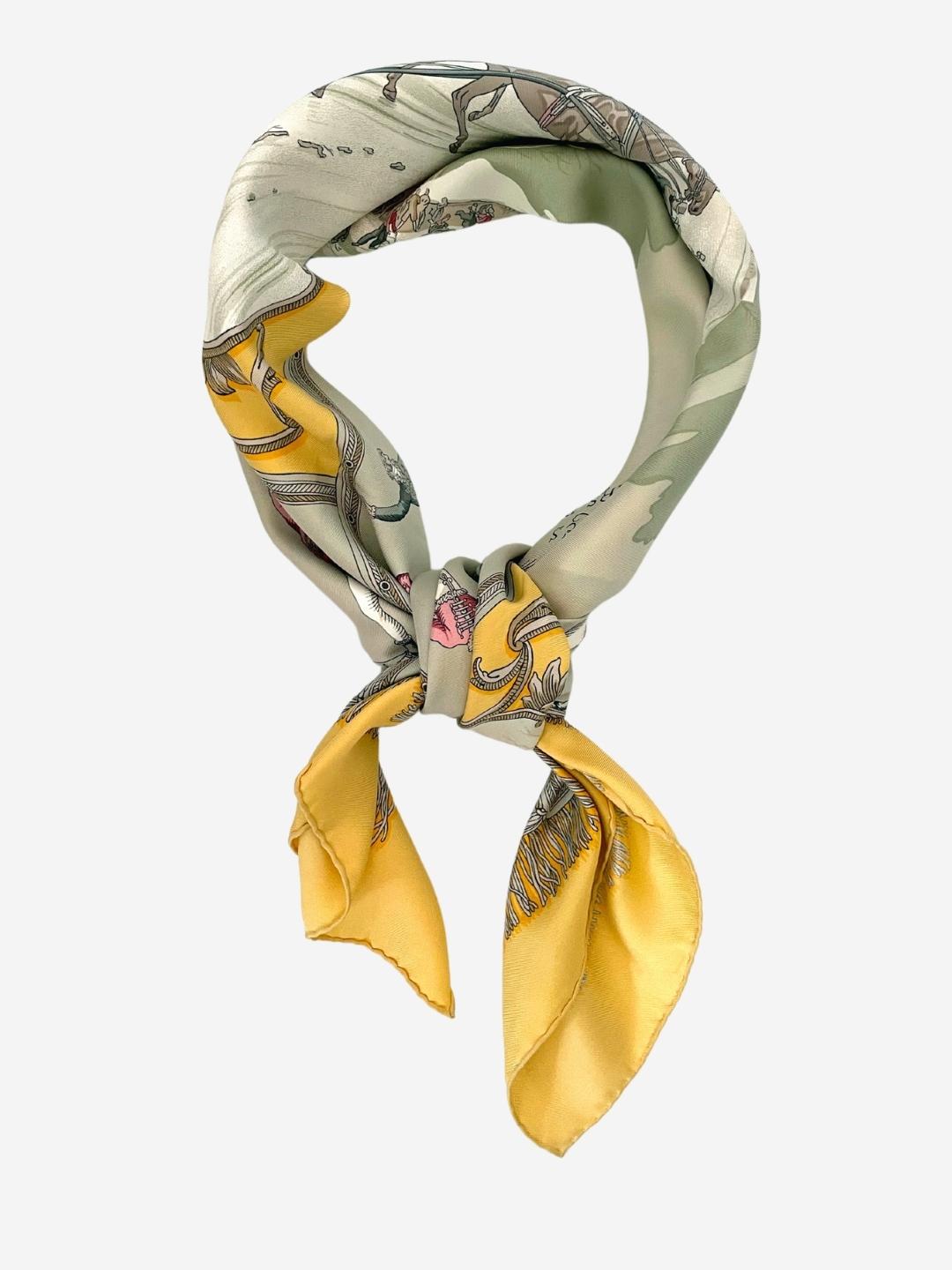 Vintage Seidencarré scarf from Hermès 90 x 90 cm Plaisir du Froid