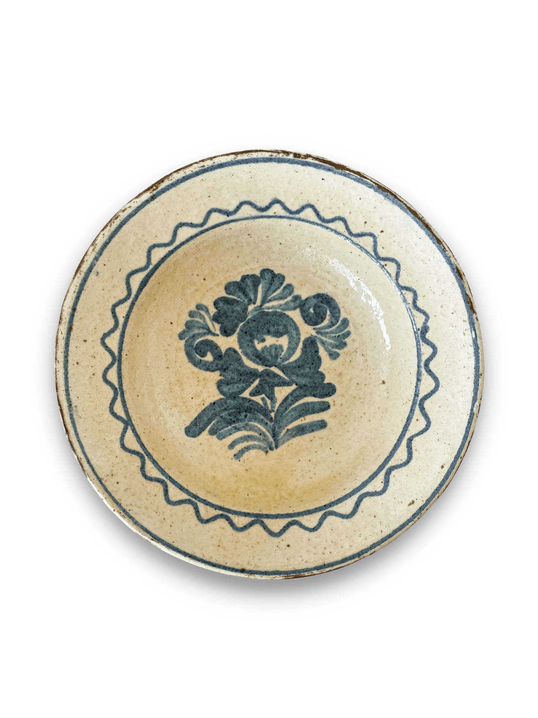 Antike Bauernschale mit Blumenmotiv