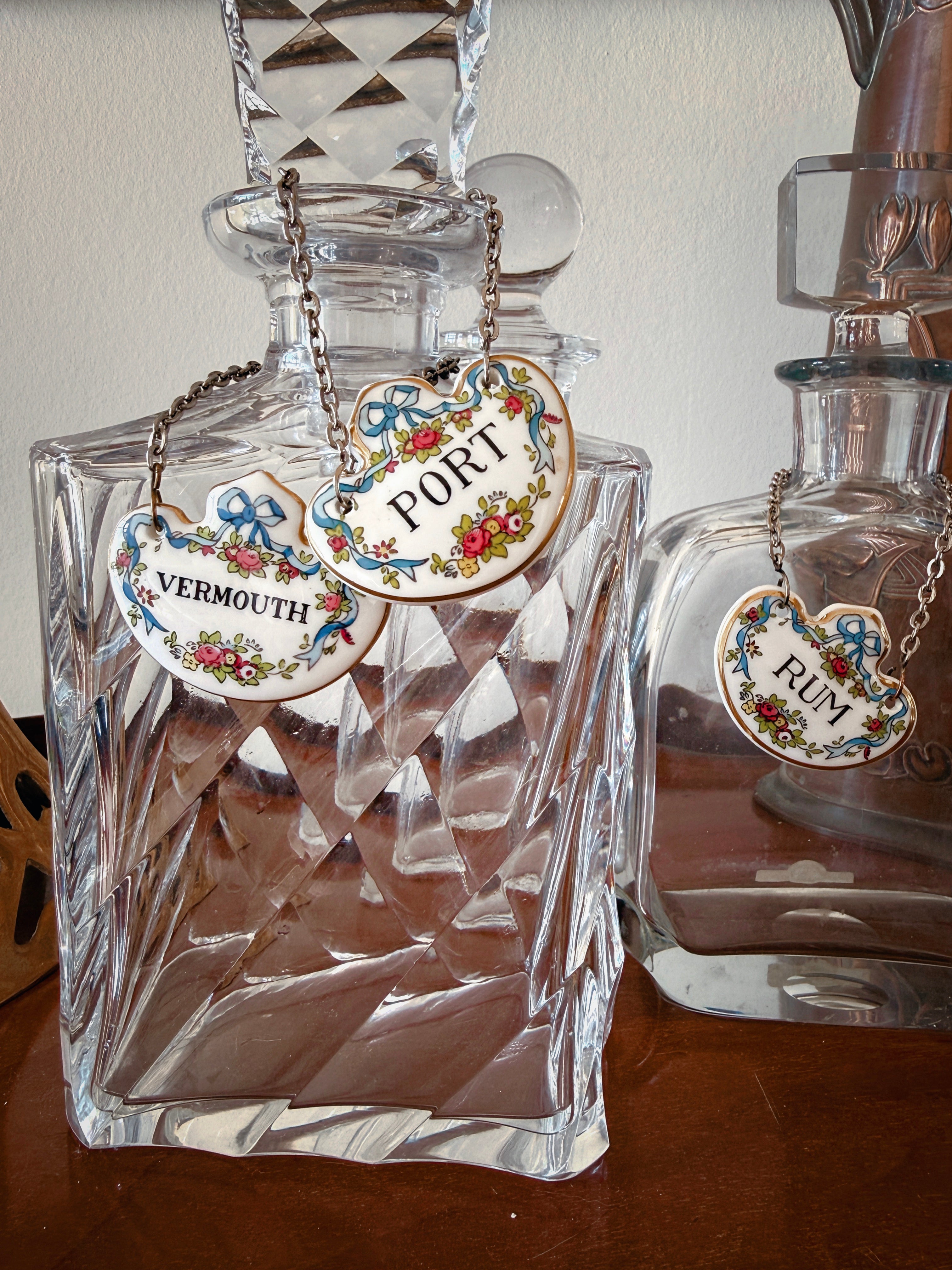 Vintage Karaffenanhänger Set England