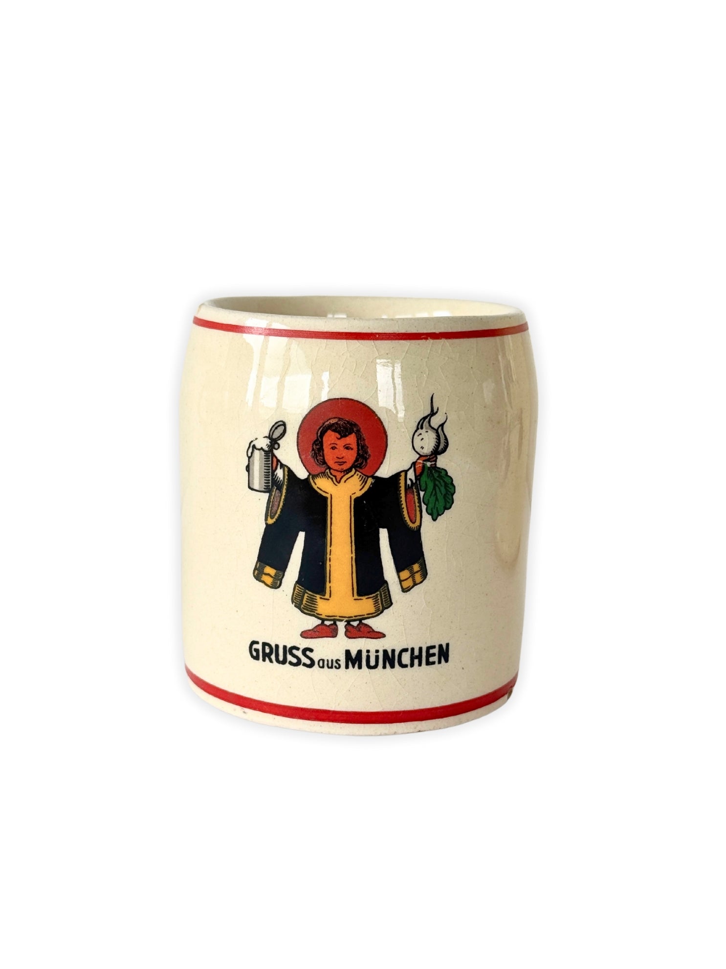 Sammlung 3 x antiker Bierkrug Münchener Kindl Gruß aus München Vintage Souvenir