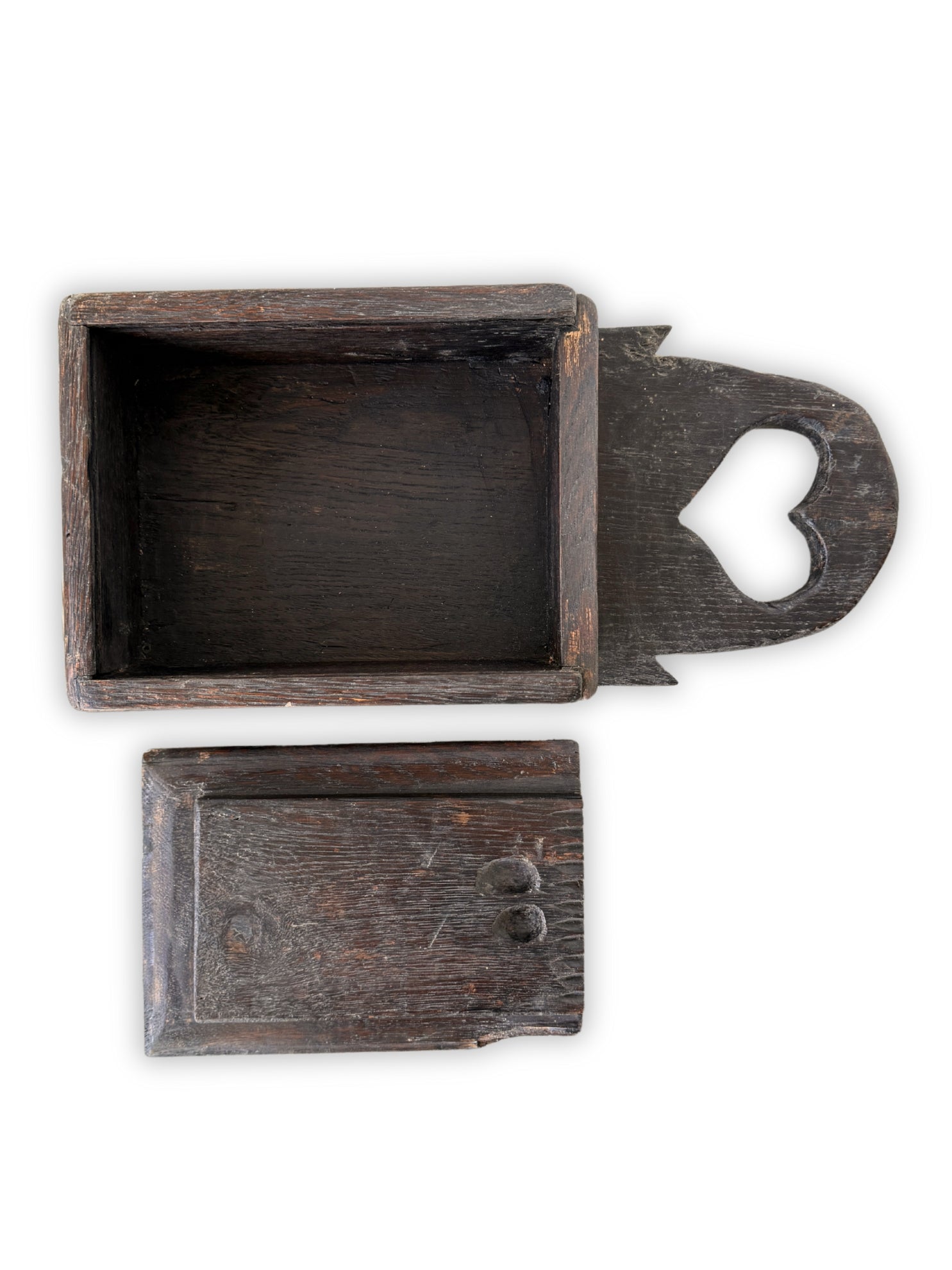 Antiker Schulkasten mit Schiebedeckel 19. Jh aus Holz museumsstück