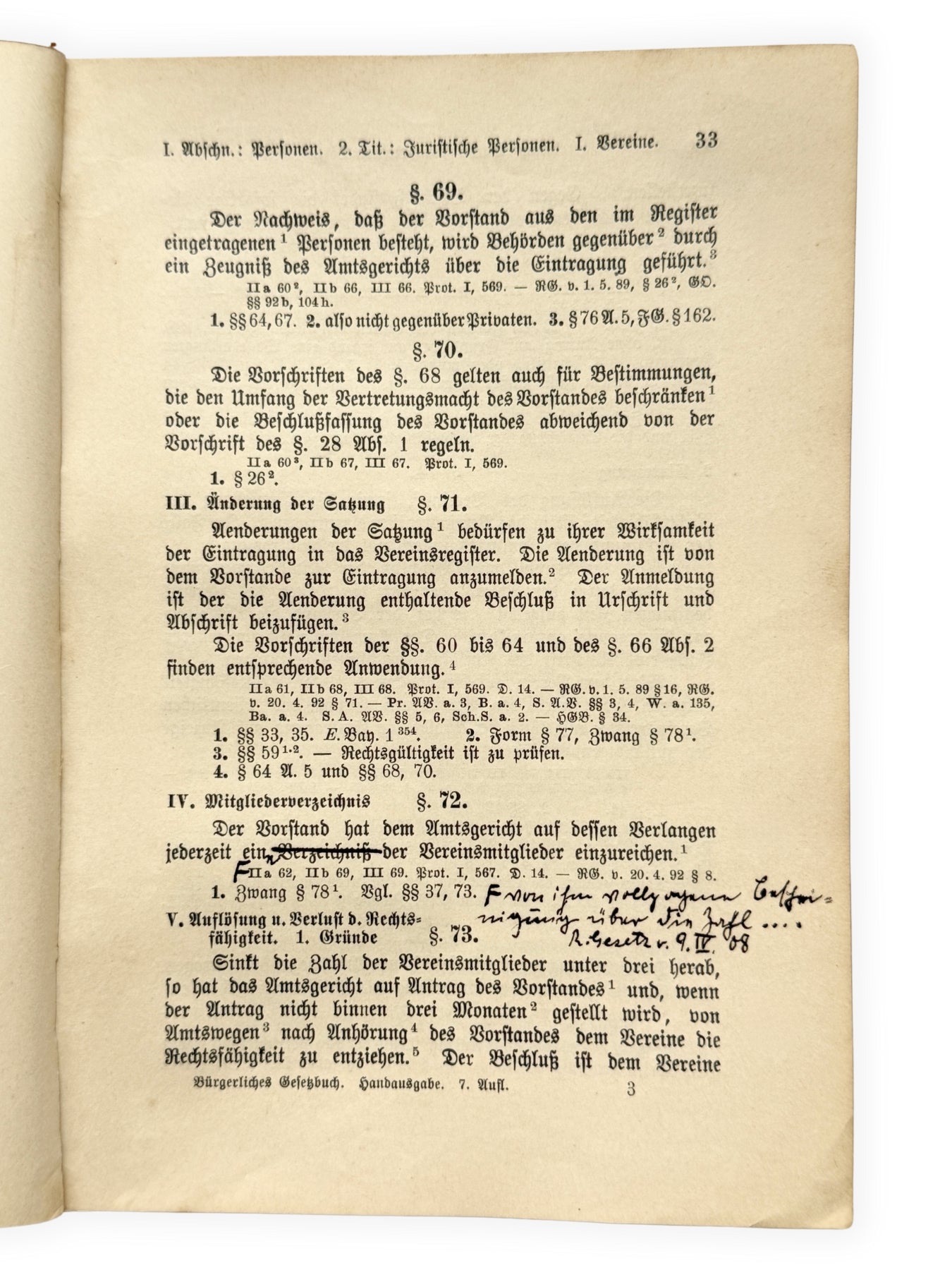 Bürgerliches Gesetzbuch BGB von 1896 Antiquariat 7. Auflage 1906