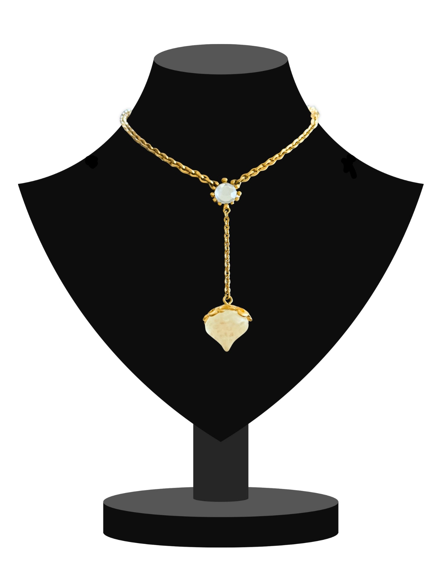 Vintage KARL LAGERFELD goldene Kette mit Anhänger 1990er Jahre