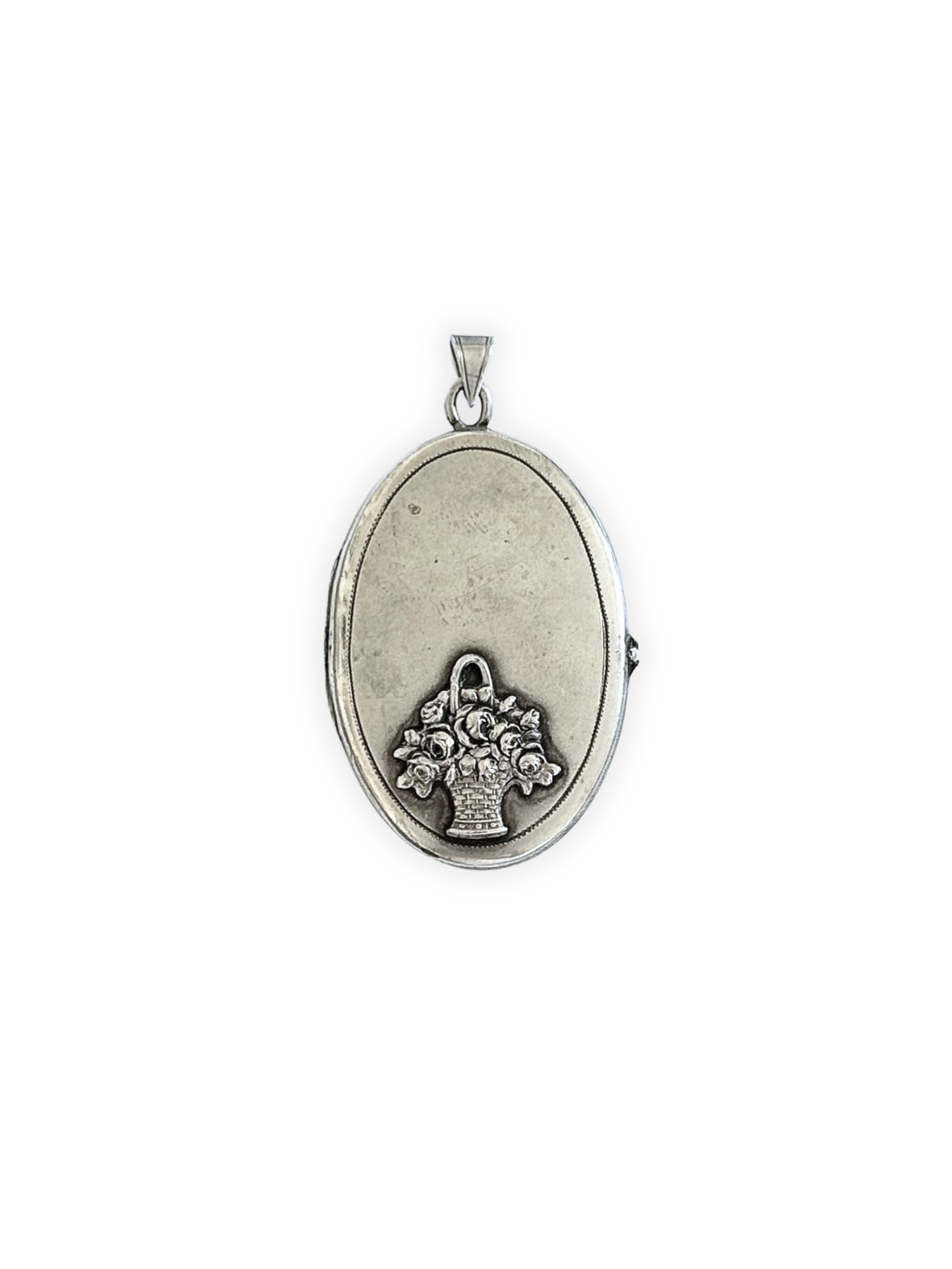 Französischer Art Nouveau Anhänger Medaillon Silber