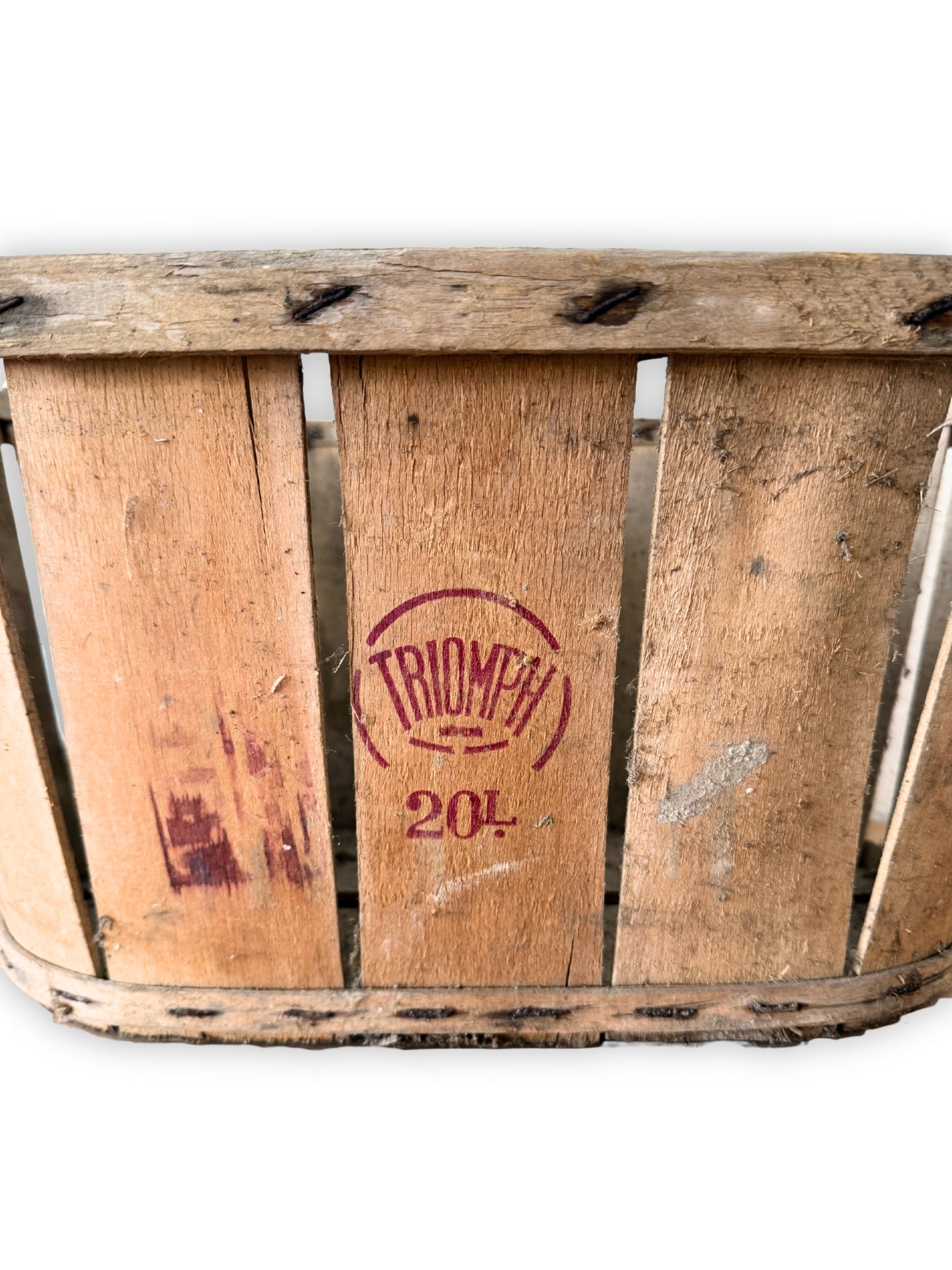 Vintage Holzkorb mit Patina – Brocante Aufbewahrungskorb