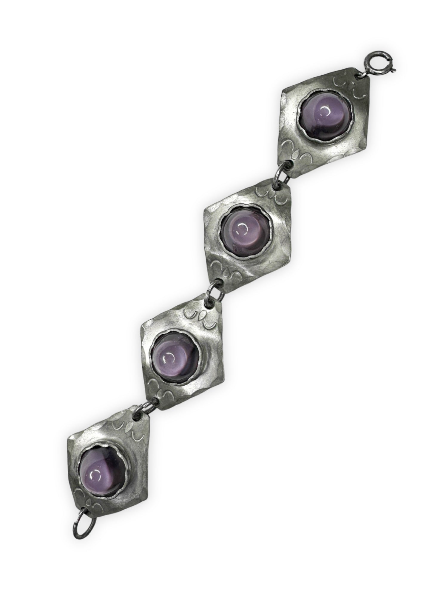 Design Armband Dänemar Zinn Schmuck 1960er mit Amethysten