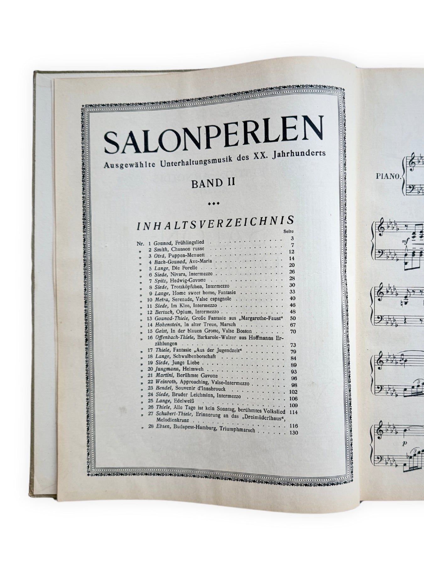 Salon-Perlen Notenbuch um 1910 Unterhaltungs-Musik des XX. Jahrhunderts