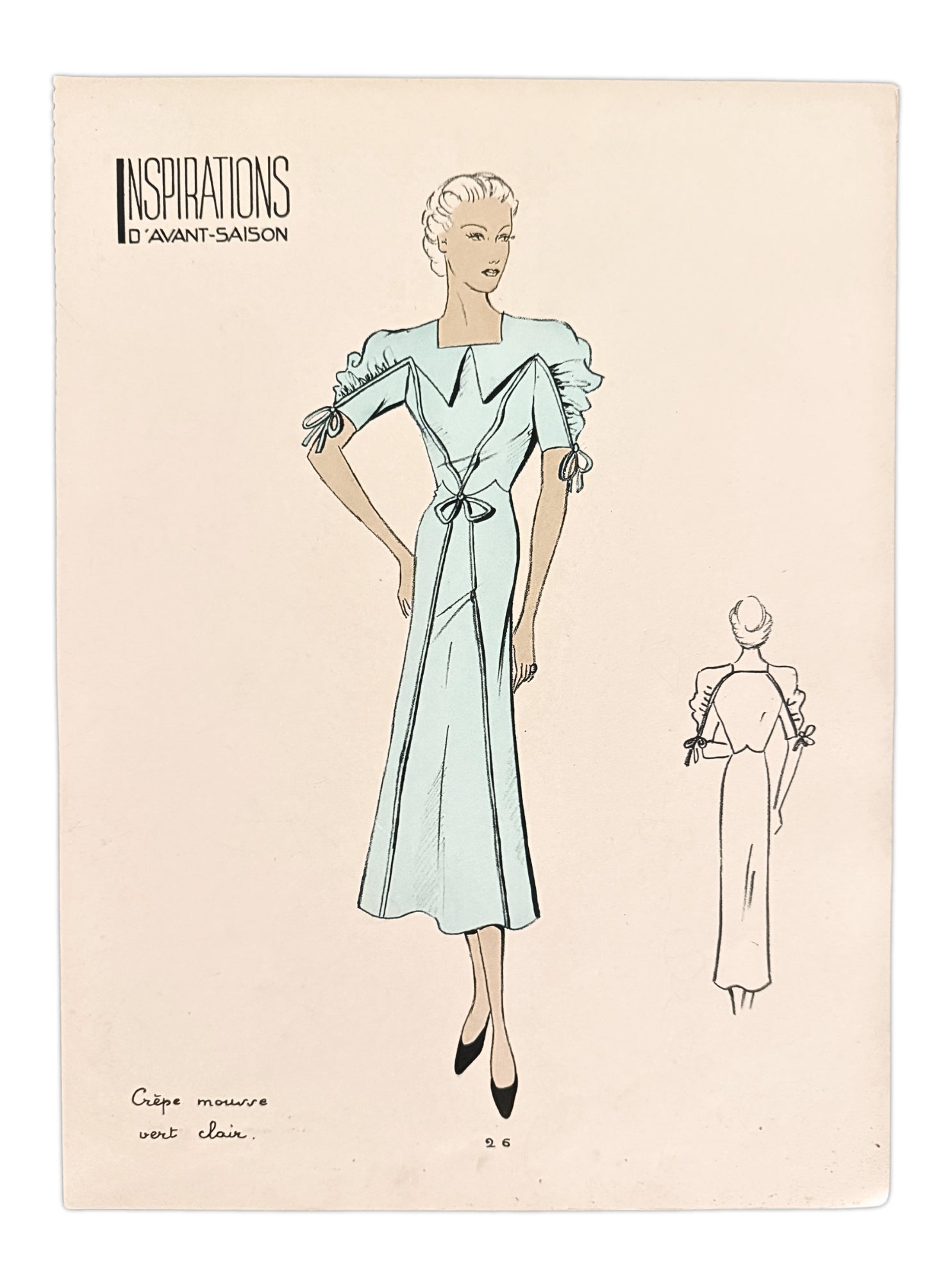 Vintage Mode Illustration Sketch Inspirations d'avant saison 1930 - No. 26