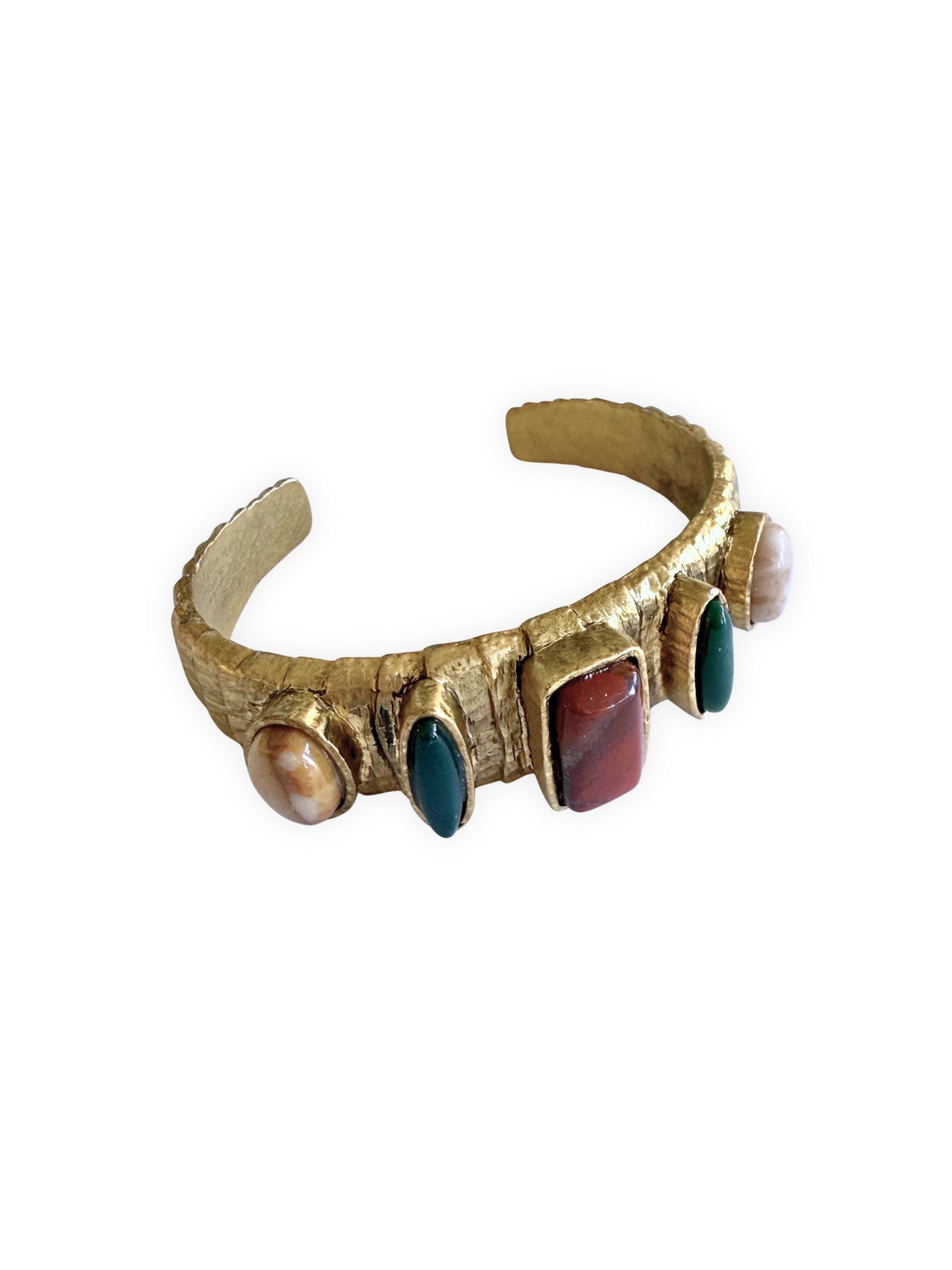 Vintage Boho Armreif mit bunten Halbedelsteinen