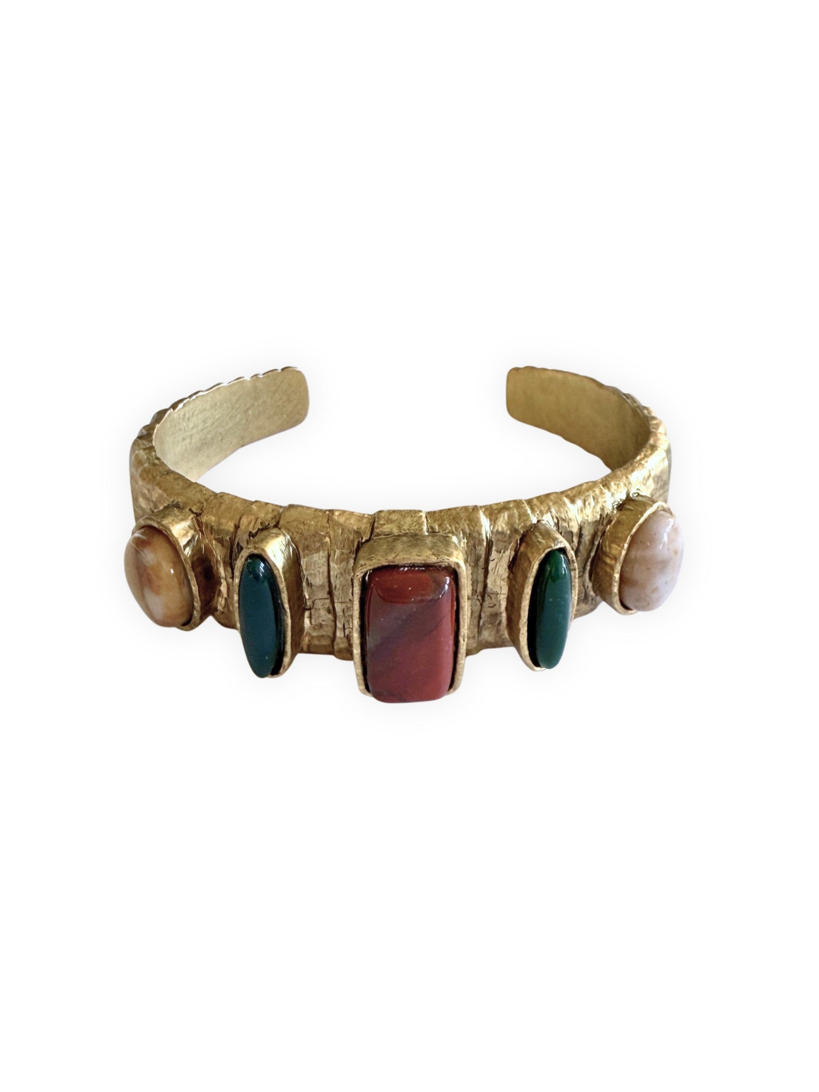 Vintage Boho Armreif mit bunten Halbedelsteinen