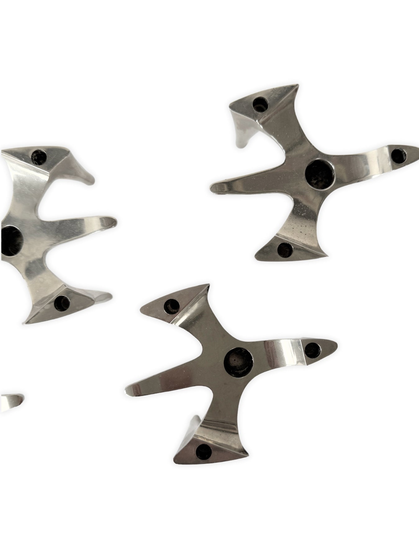 Bird Flight Candle Holder by Hammonia Motard Chrome Vintage Set of 5