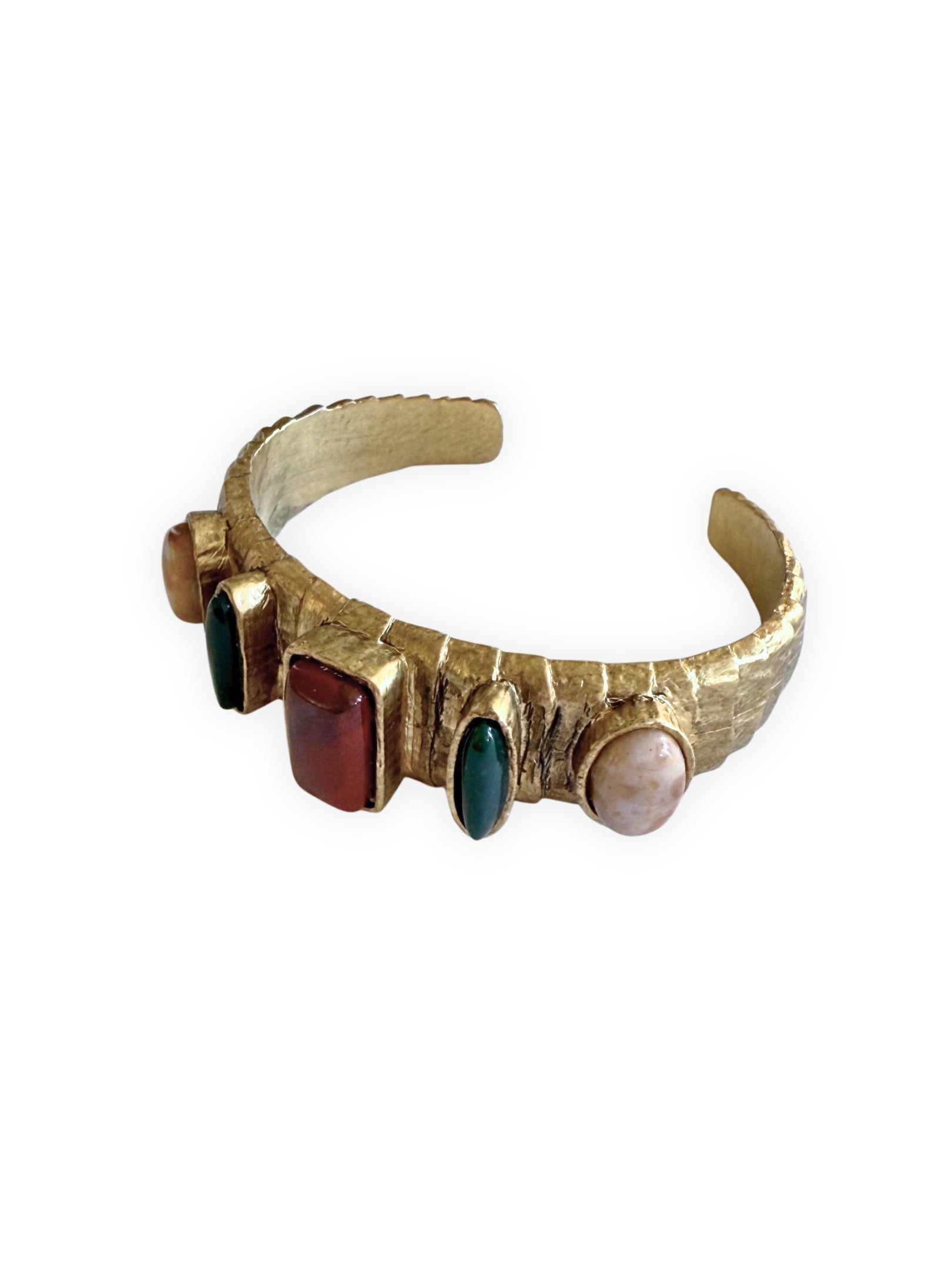 Vintage Boho Armreif mit bunten Halbedelsteinen