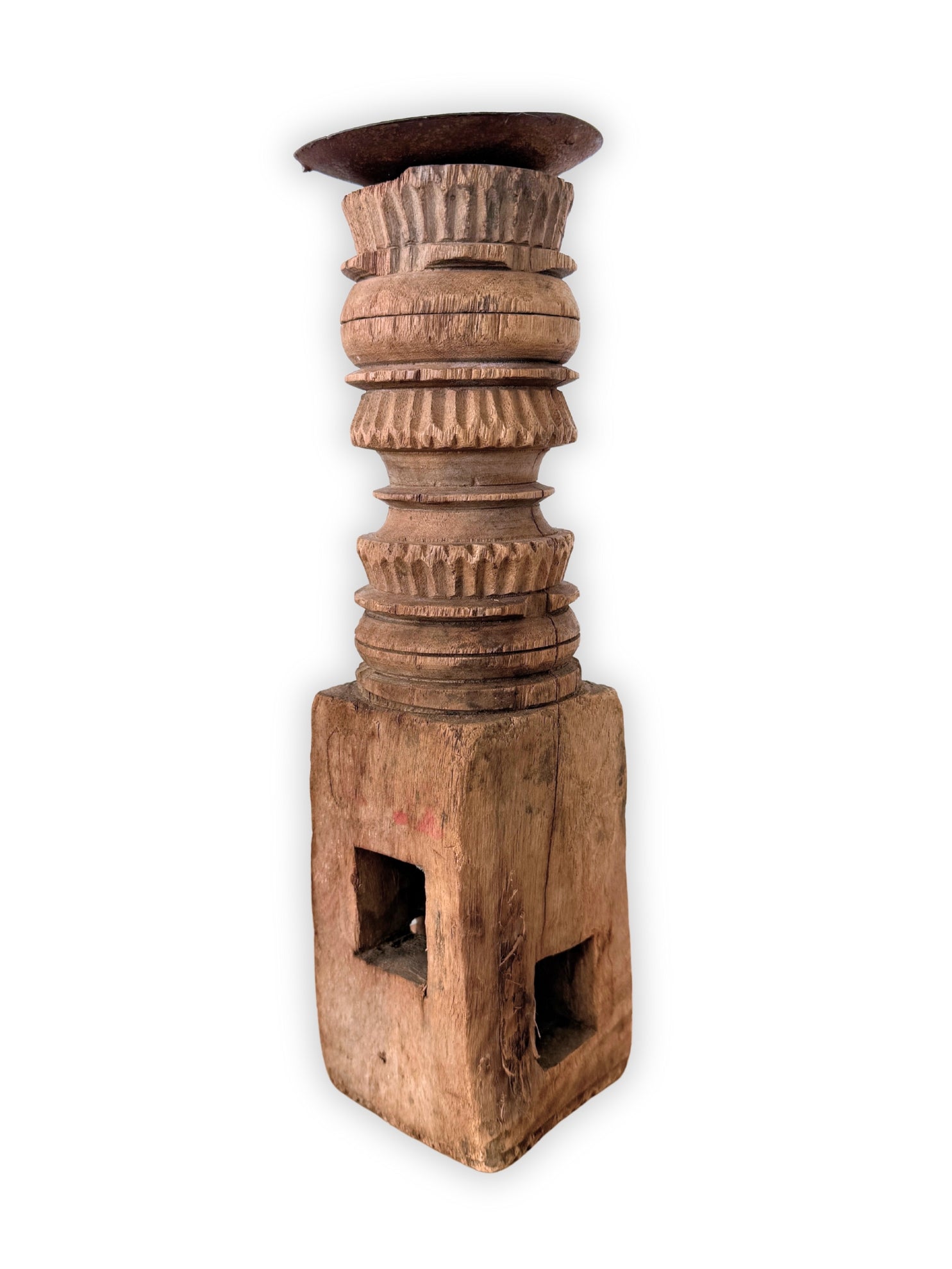 Unikat Kerzenhalter geschnitzt – Boho Deko orientalisch Vintage