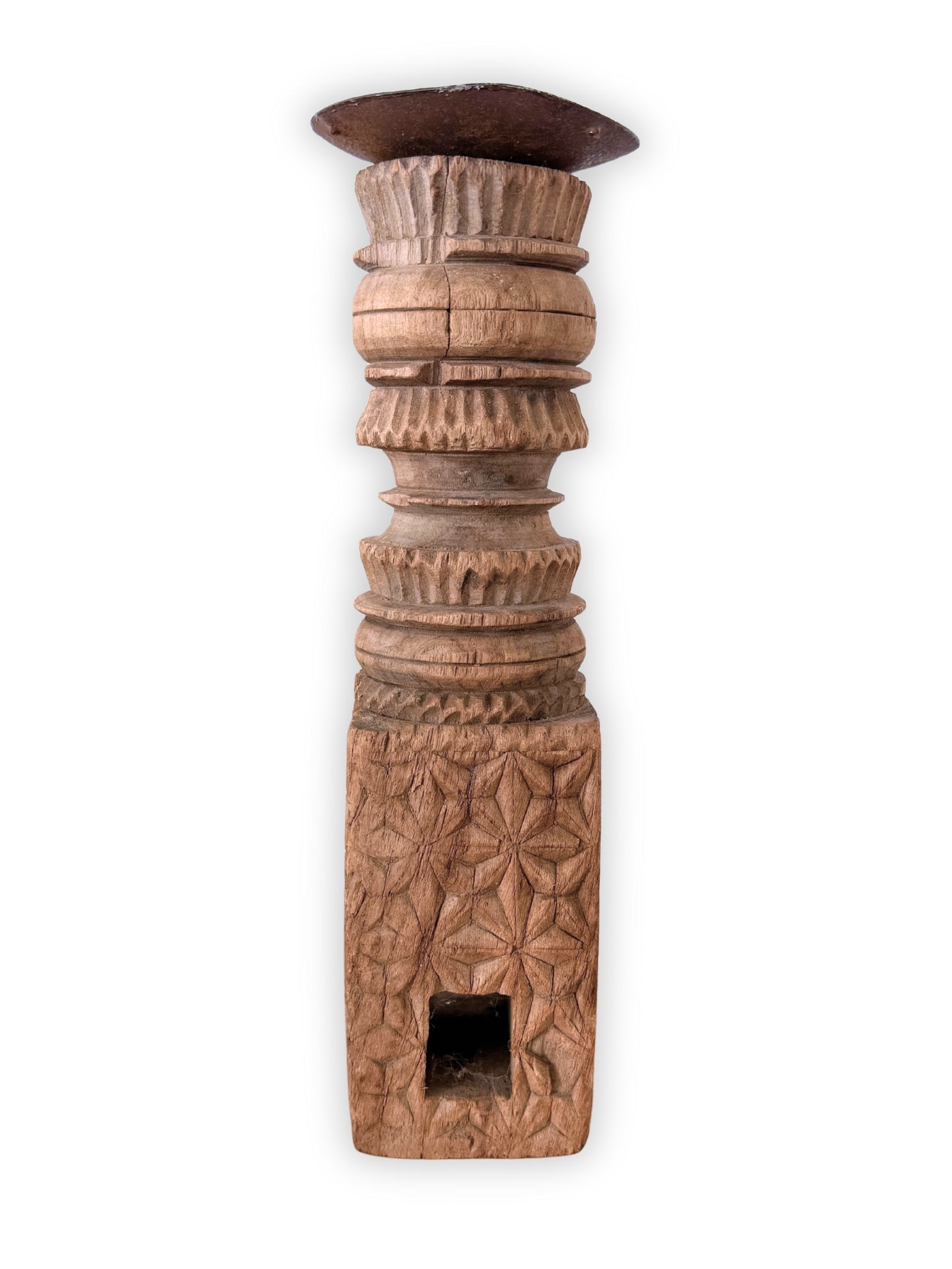 Unikat Kerzenhalter geschnitzt – Boho Deko orientalisch Vintage