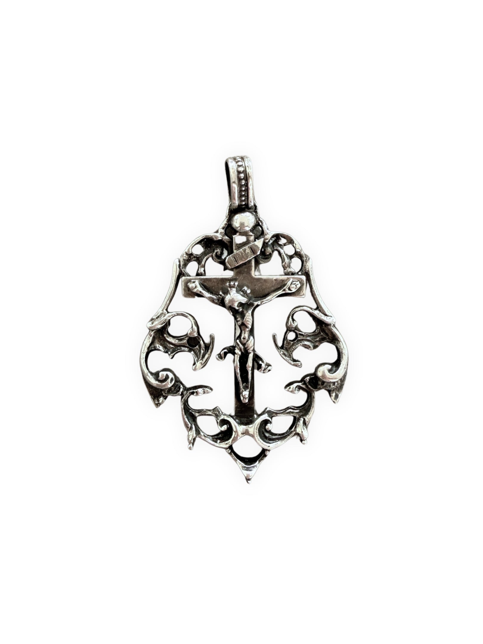 Vintage Kreuz Anhänger 925er Silber Kruzifix Frankreich