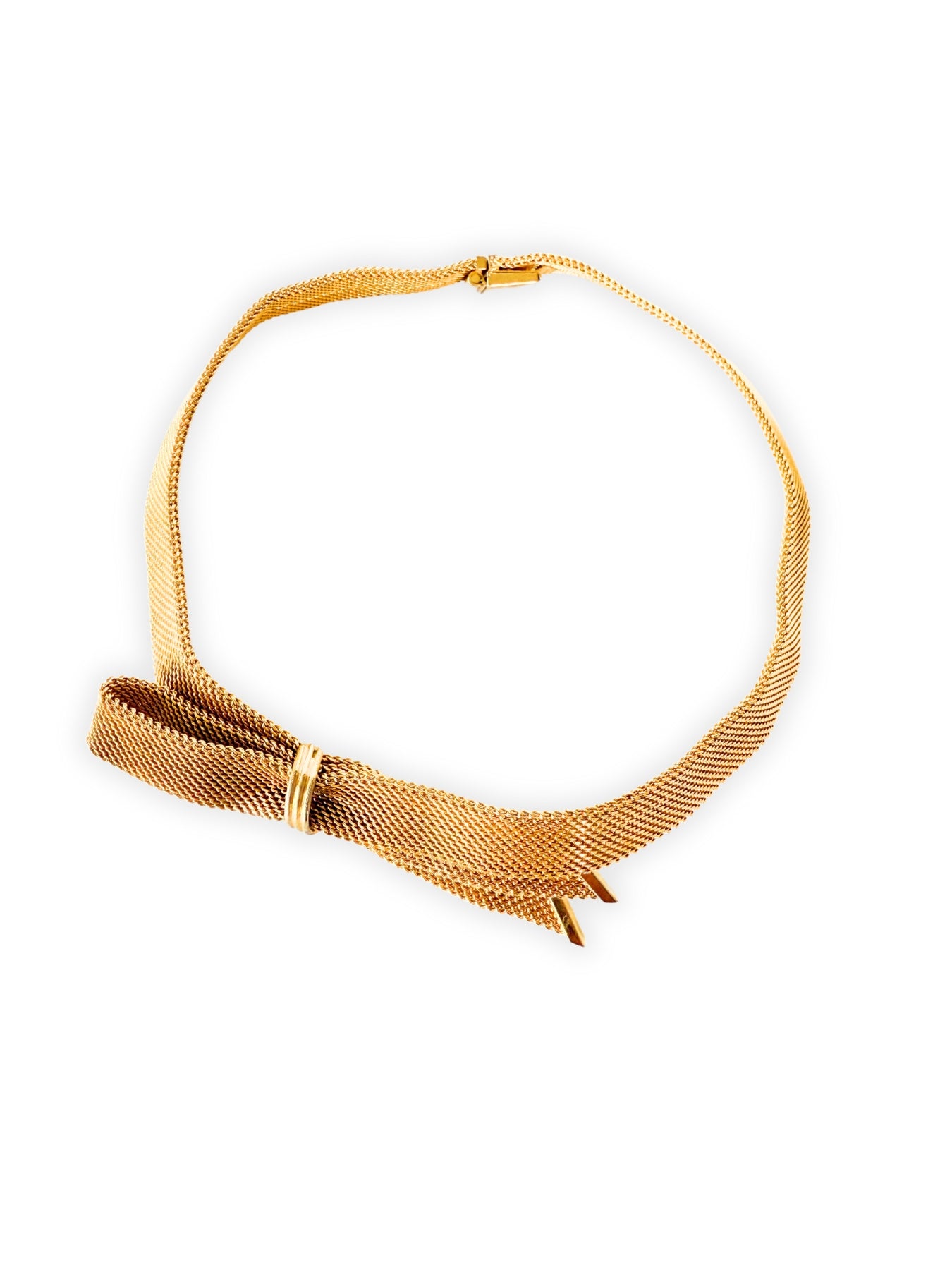 Vintage Christian Dior Choker Kette goldene Schleife 1980er Jahre