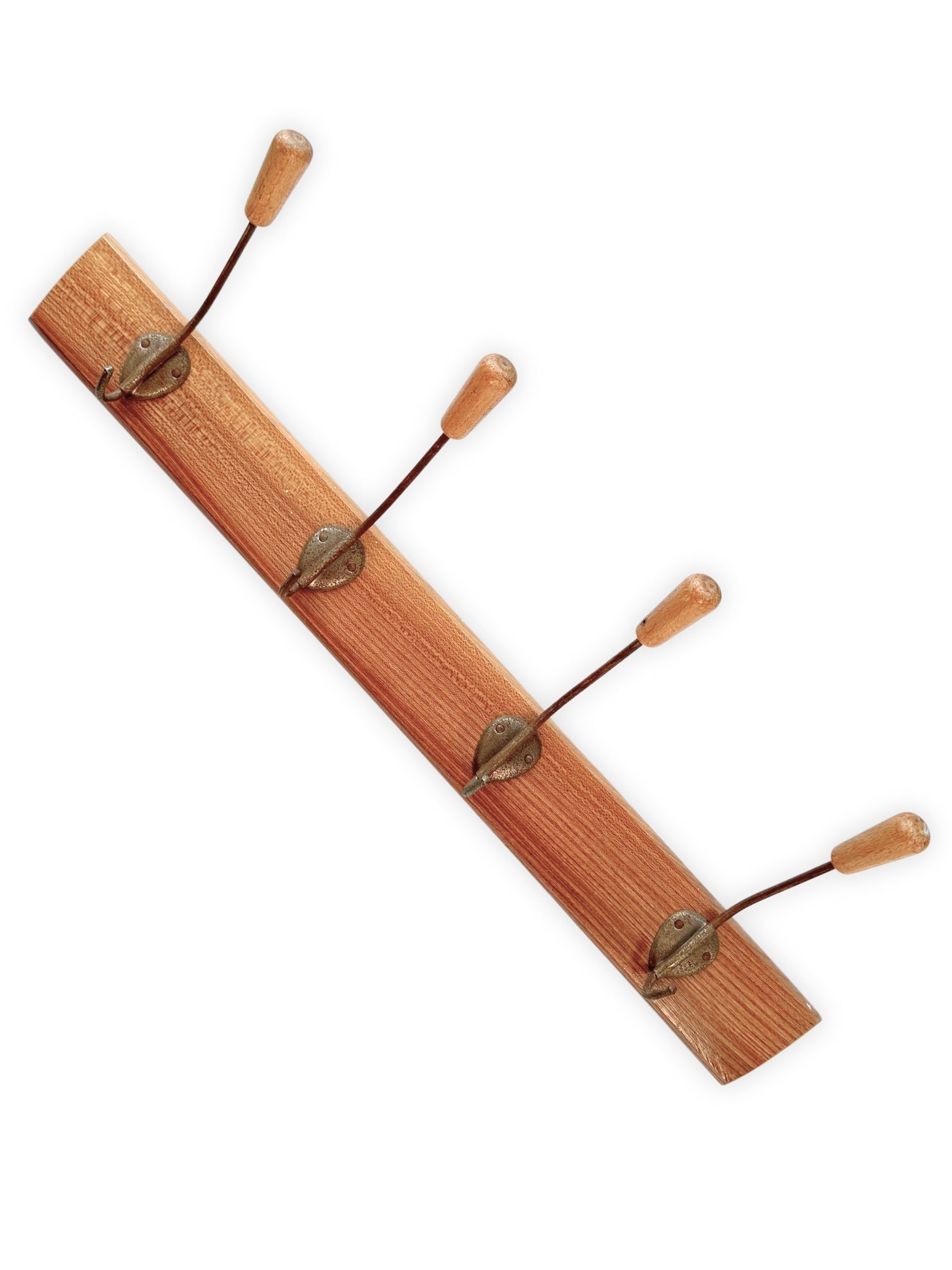 Vintage Mid-Century Garderobe 50er Jahre – Wandhaken aus Holz