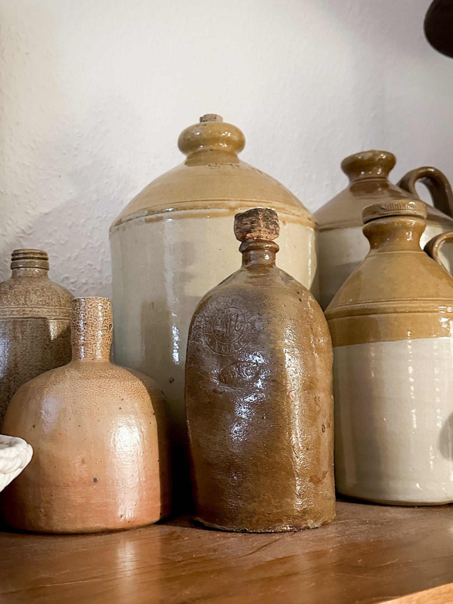 Antike Steingut-Flasche Mineralwasser Bitter