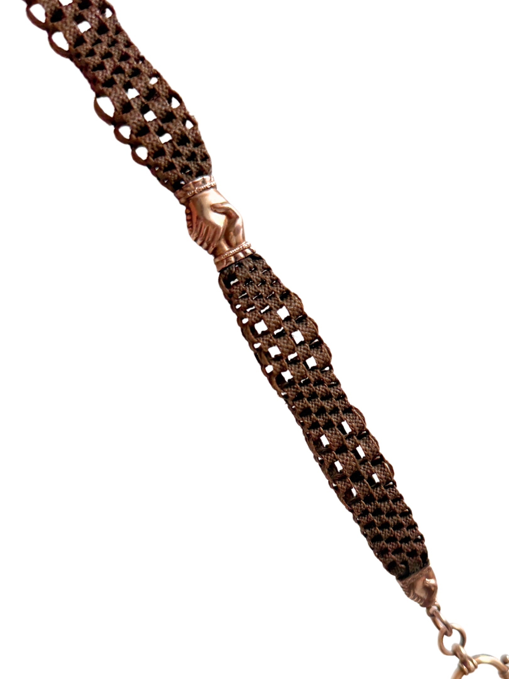 victorian watch chain hair gold