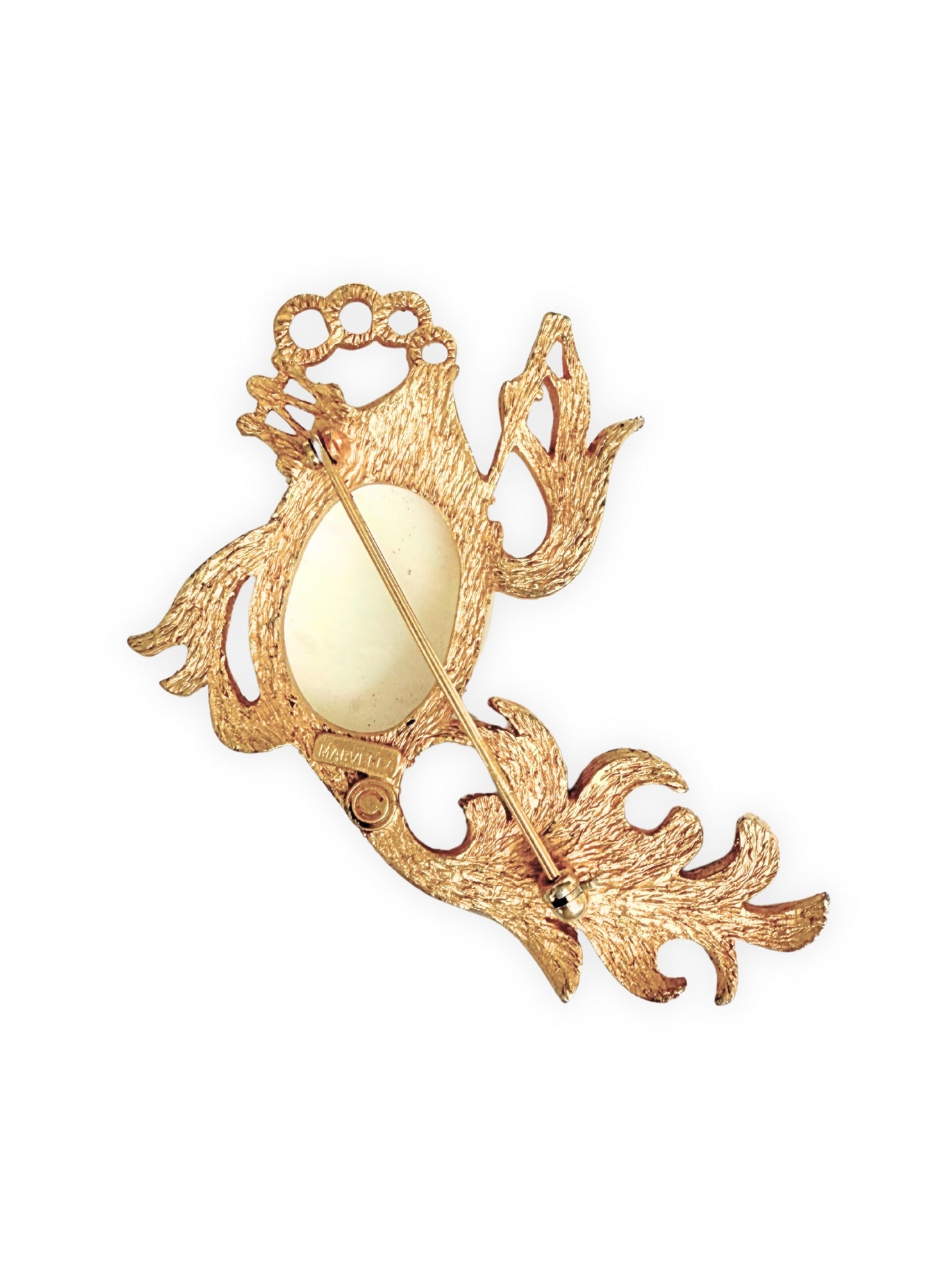 Vintage MARVELLA brooch fish with mother of pearl, USA 1960s