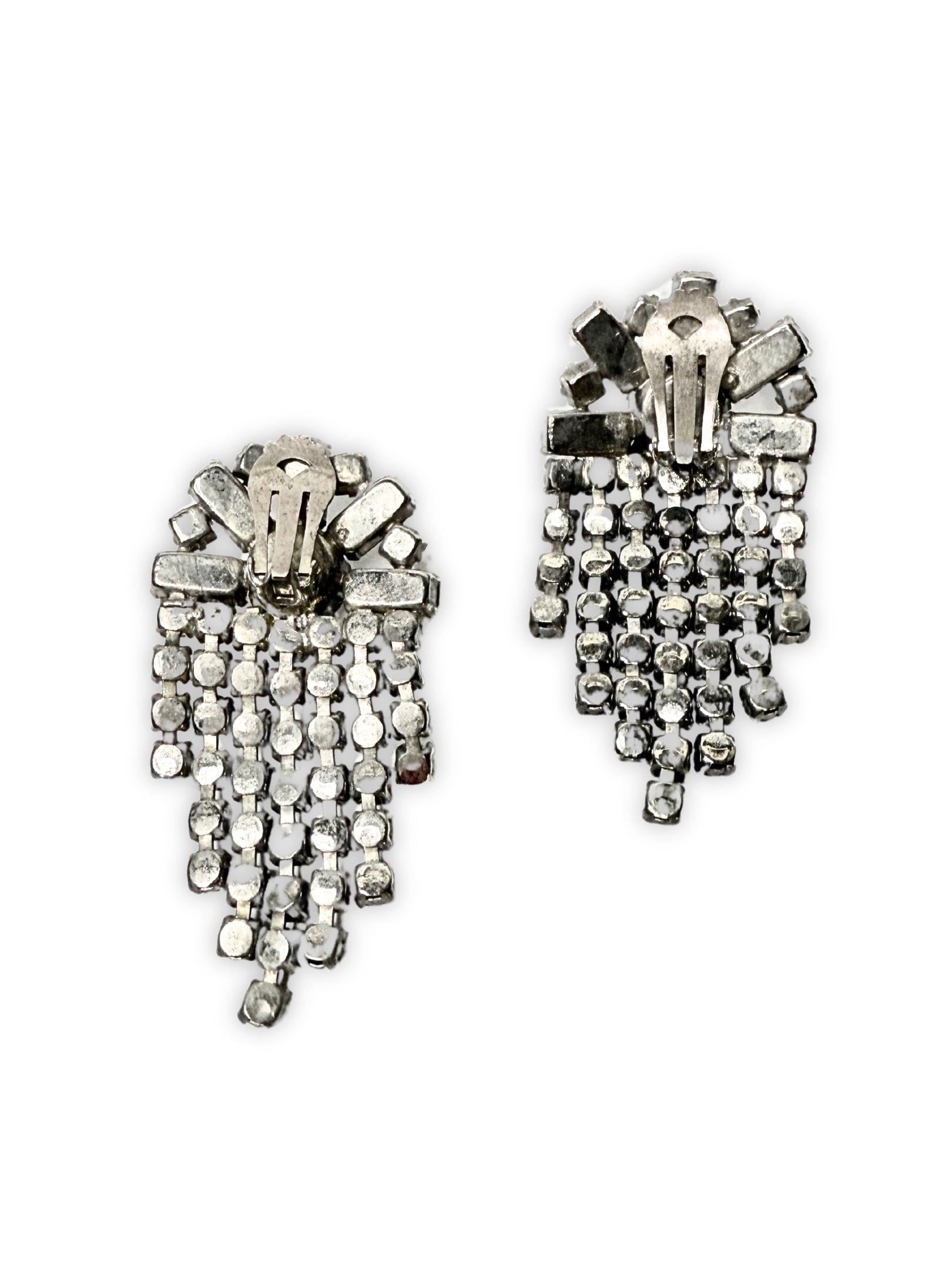 Art Deco Ohrclips Strass 1920er Jahre