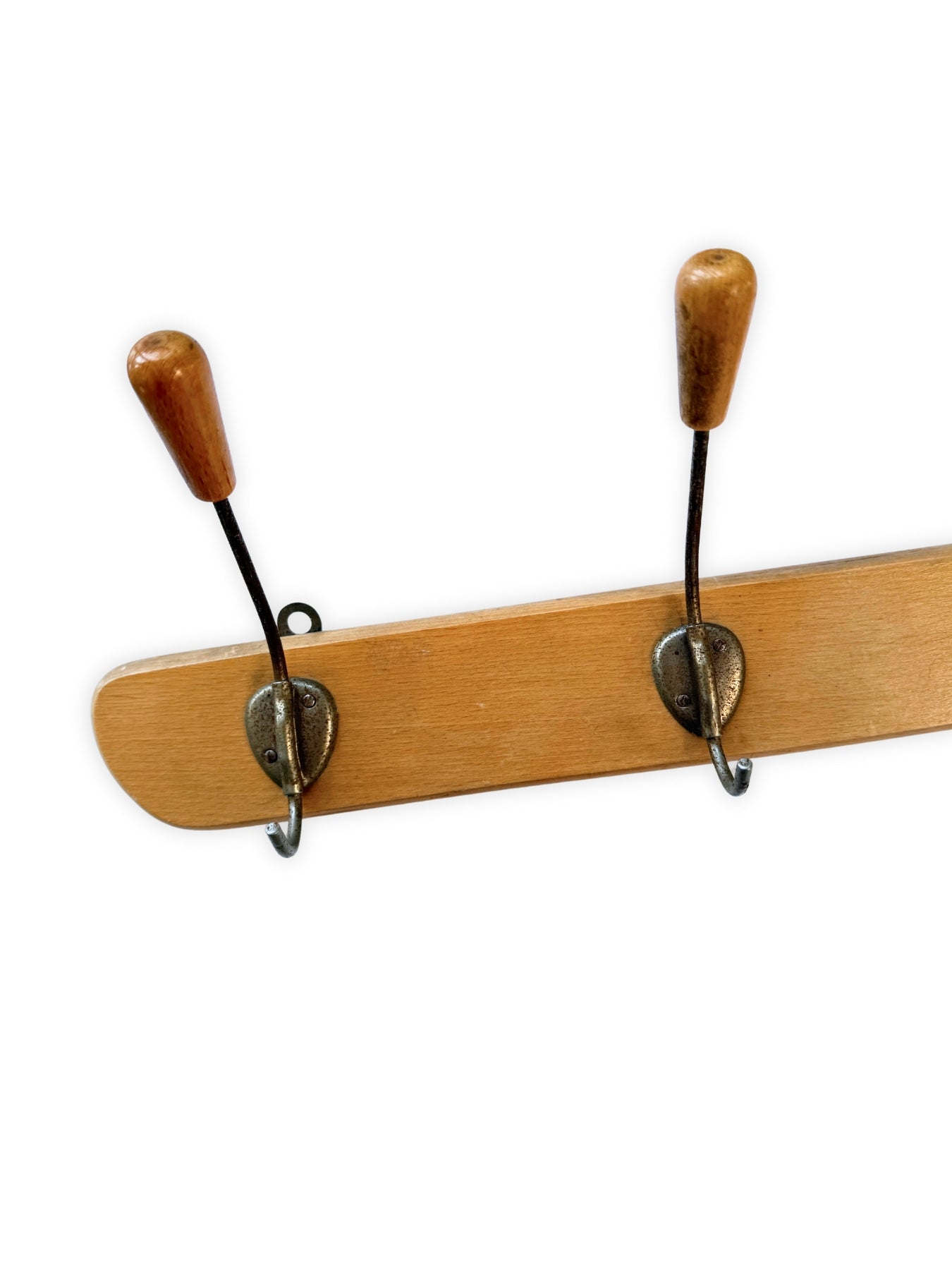 Vintage Garderobe MidCentury 50er Jahre Wandhaken aus Holz 4er